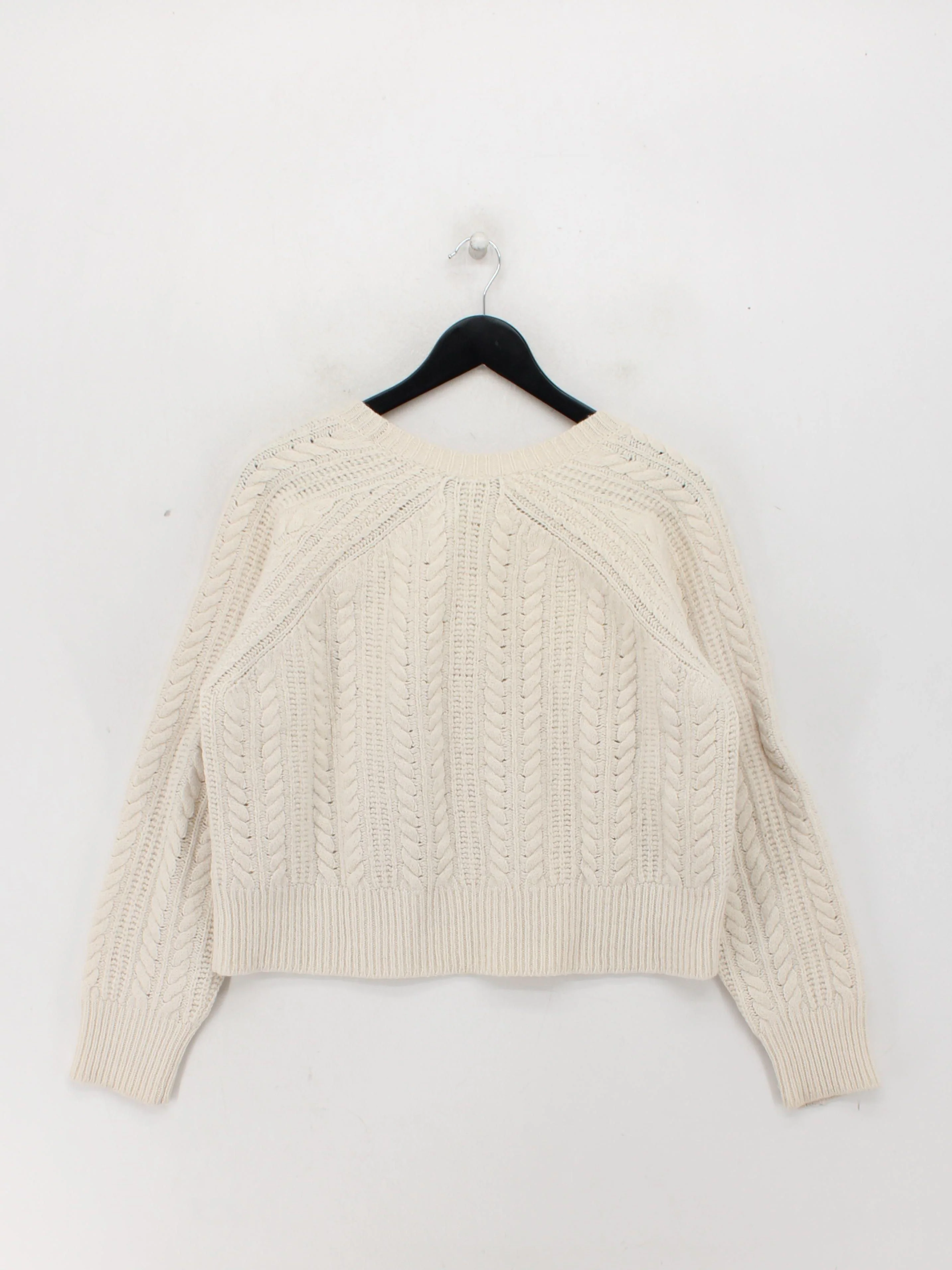 Arket Women's Jumper M Cream 100% Wool Crew Neck Pullover - Image 2