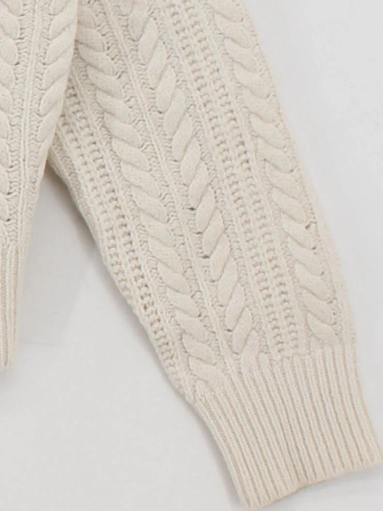 Arket Women's Jumper M Cream 100% Wool Crew Neck Pullover - Image 4