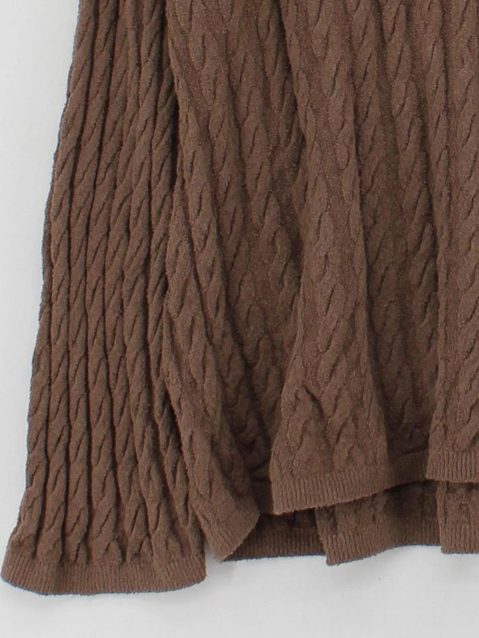 Arket Women's Jumper S Brown Cotton with Polyamide V-Neck Pullover - Image 4