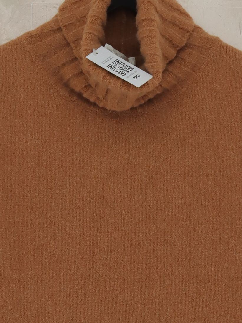 Arket Women's Jumper Tan Other with Wool, Polyamide Roll Neck Vest - Image 3