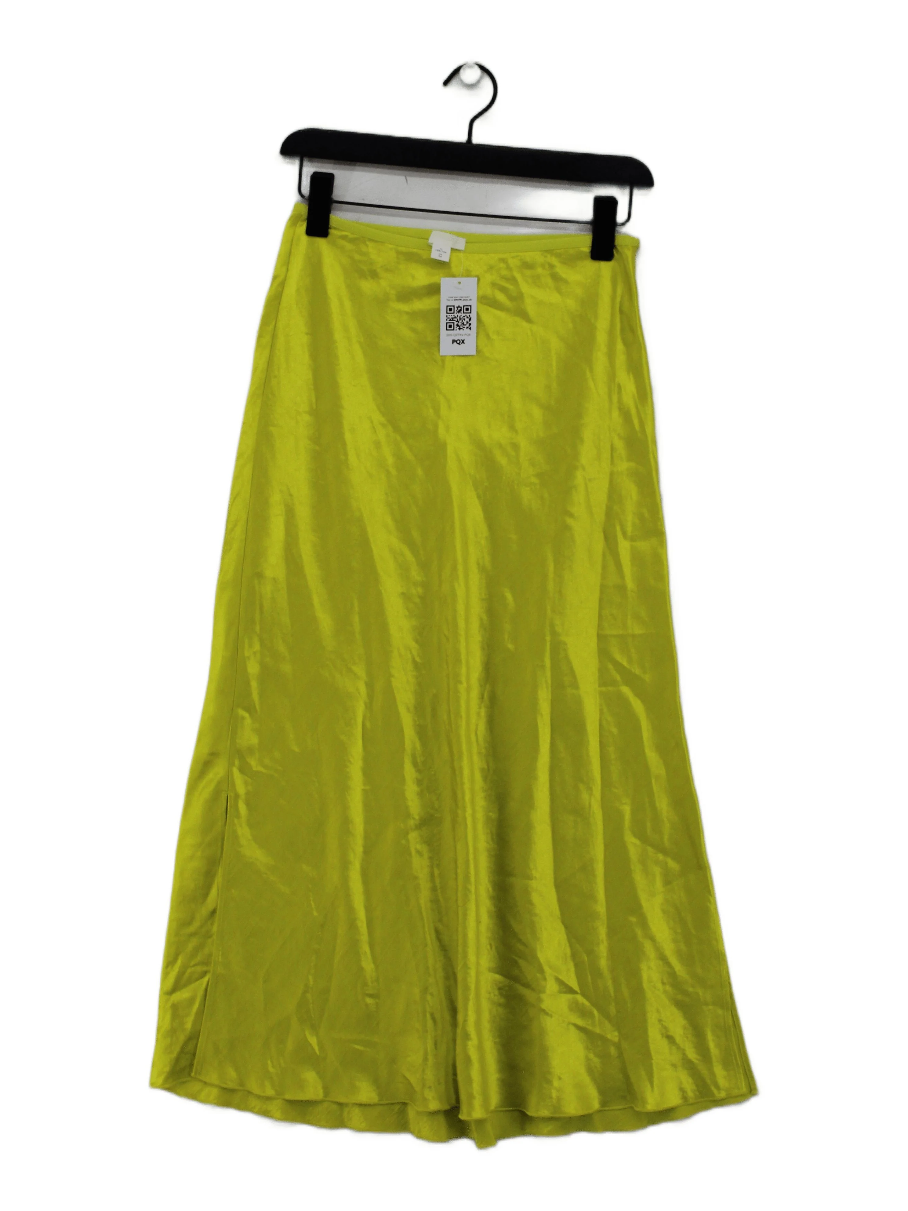 Arket Women's Midi Skirt UK 10 Yellow 100% Acetate Midi A-Line