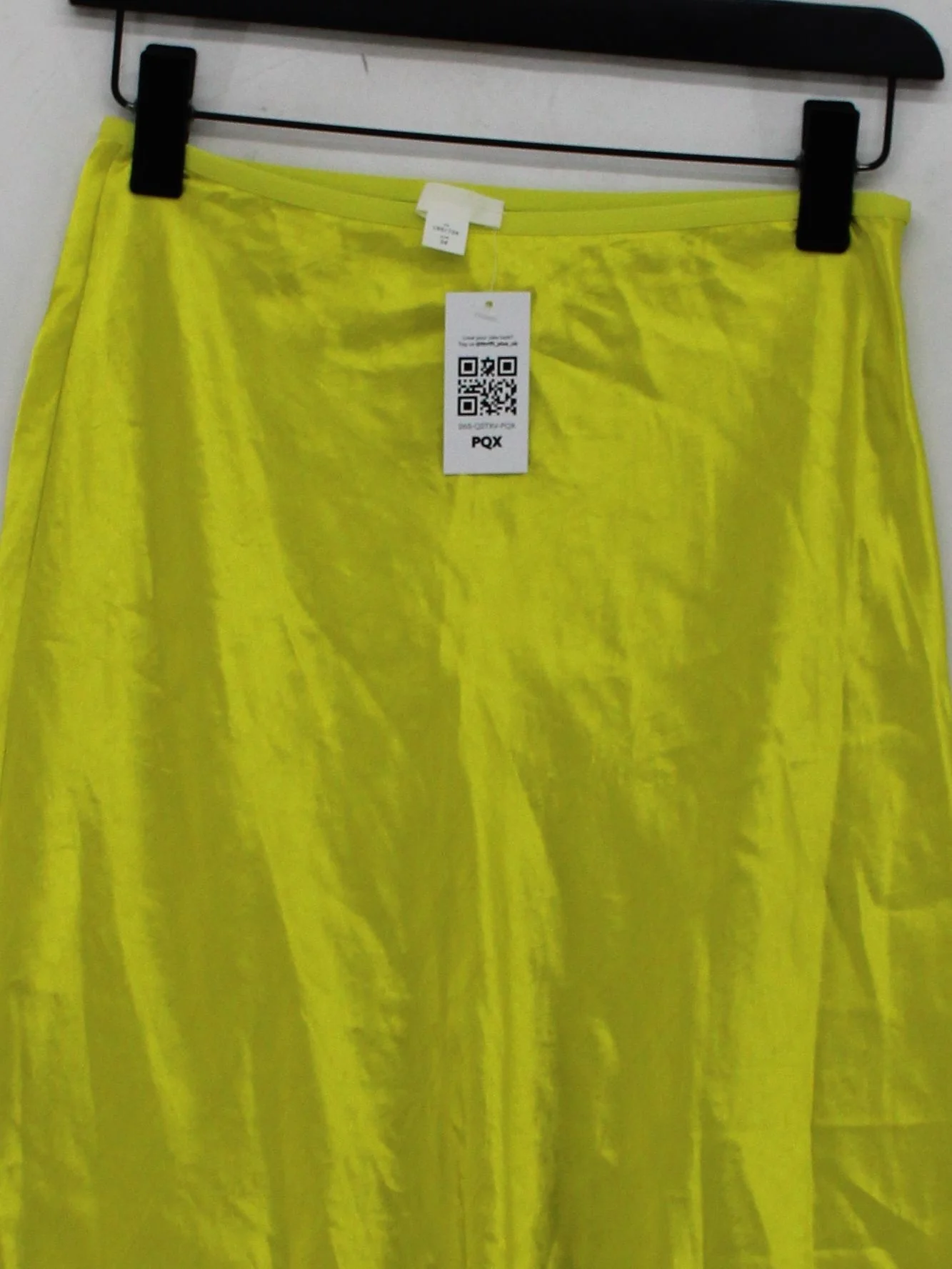 Arket Women's Midi Skirt UK 10 Yellow 100% Acetate Midi A-Line - Image 3