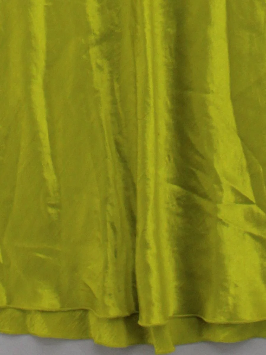 Arket Women's Midi Skirt UK 10 Yellow 100% Acetate Midi A-Line - Image 4