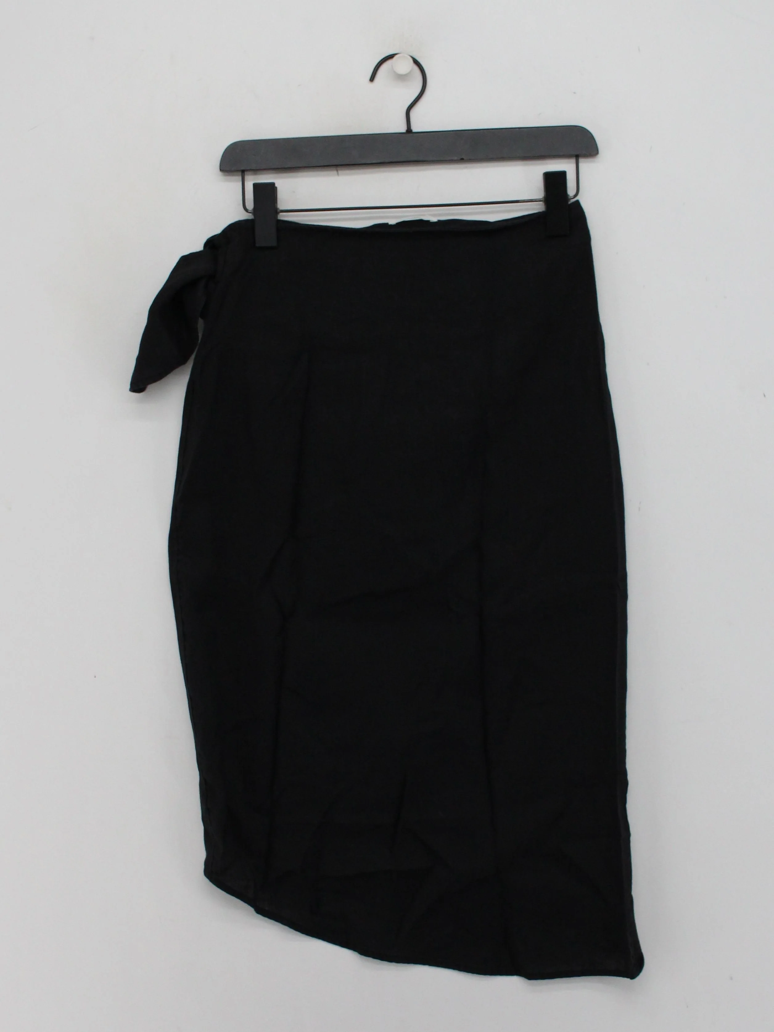 Arket Women's Midi Skirt UK 8 Black 100% Other Midi Wrap - Image 2