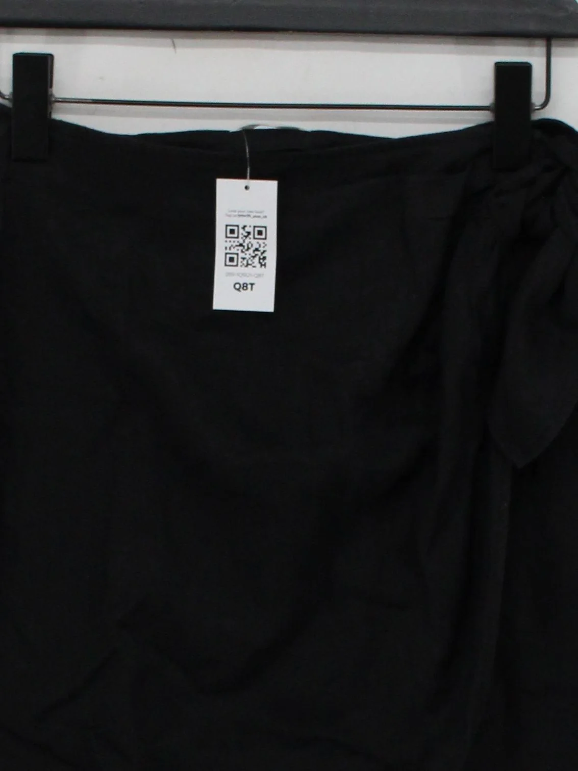 Arket Women's Midi Skirt UK 8 Black 100% Other Midi Wrap - Image 3