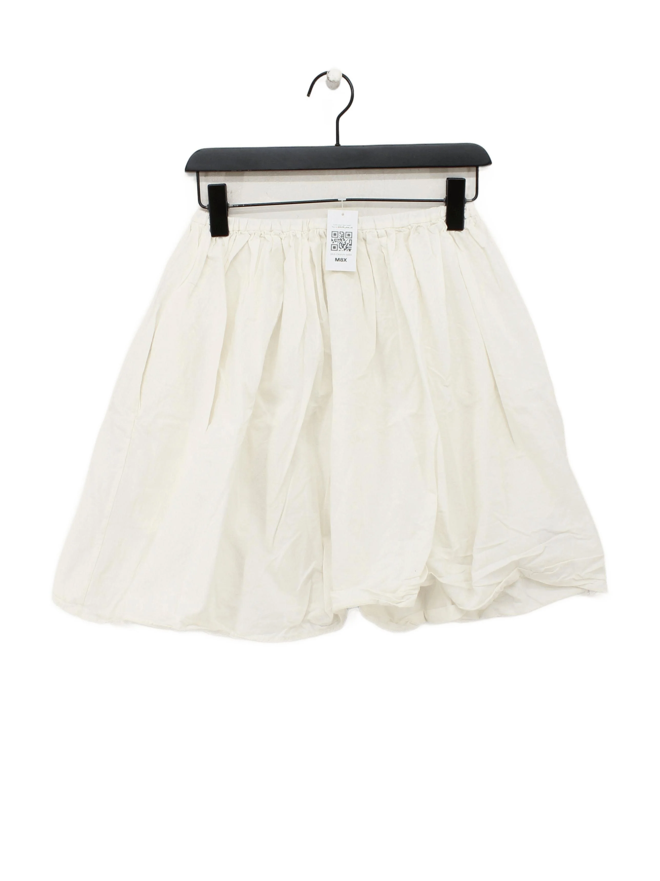 Arket Women's Mini Skirt S White 100% Cotton Short Mini
