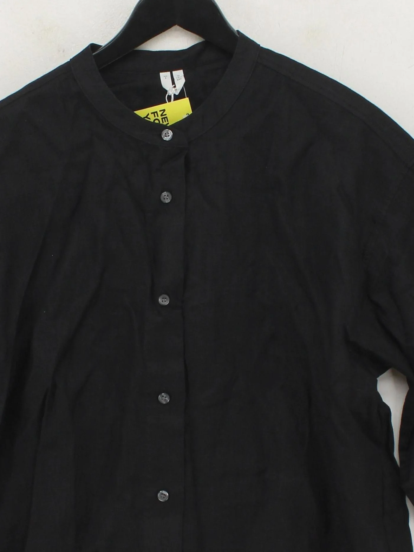 Arket Women's Shirt S Black 100% Linen 3/4 Sleeve Collared Basic New with tags - Image 3