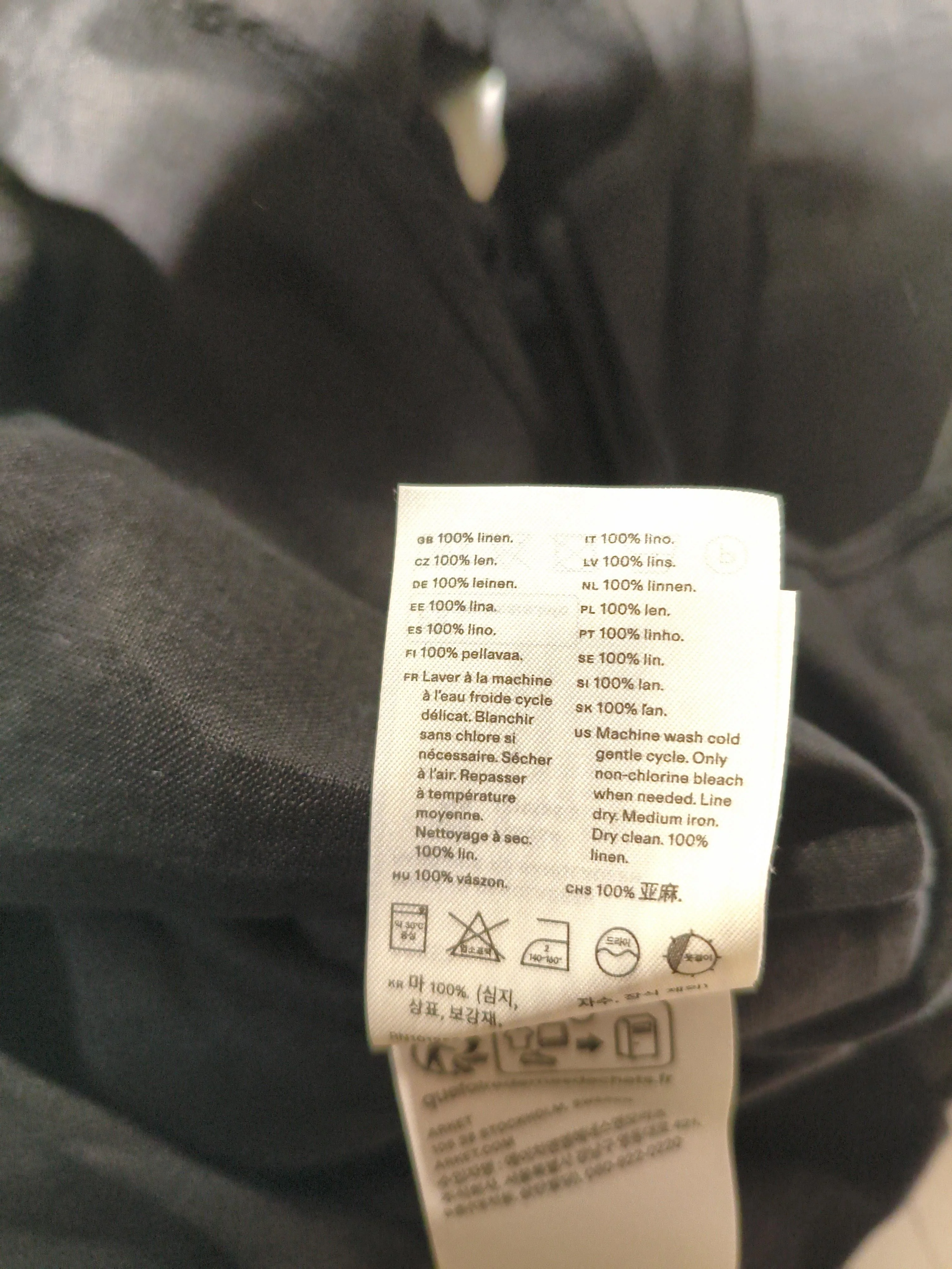 Arket Women's Shirt S Black 100% Linen 3/4 Sleeve Collared Basic New with tags - Image 6