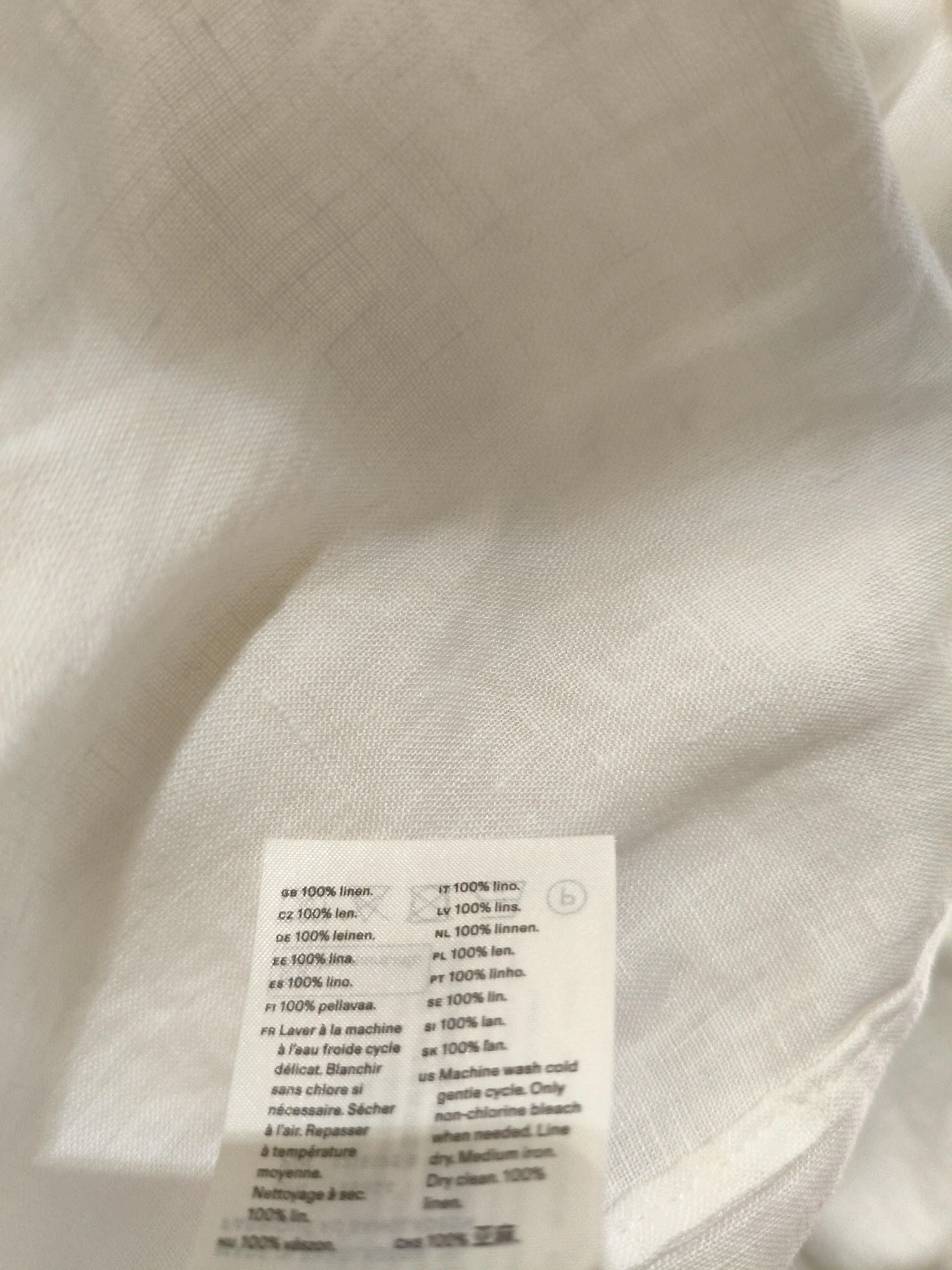 Arket Women's Shirt S White 100% Linen 3/4 Sleeve Collared Basic New with tags - Image 6