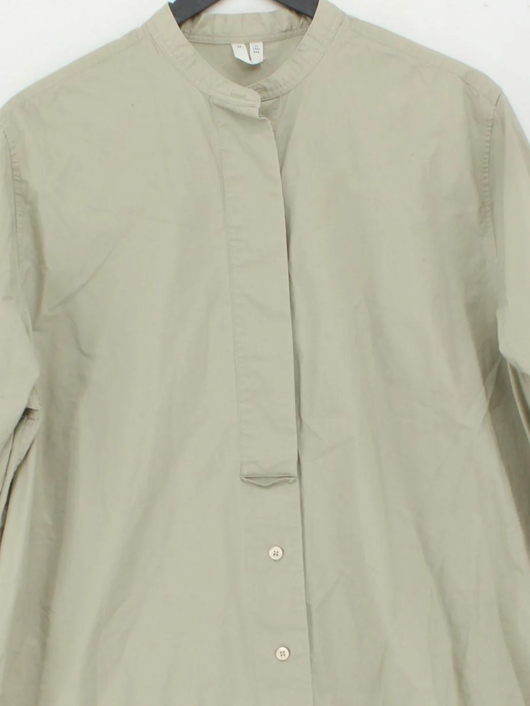Arket Women's Shirt UK 8 Cream 100% Cotton Long Sleeve Collared Basic - Image 3