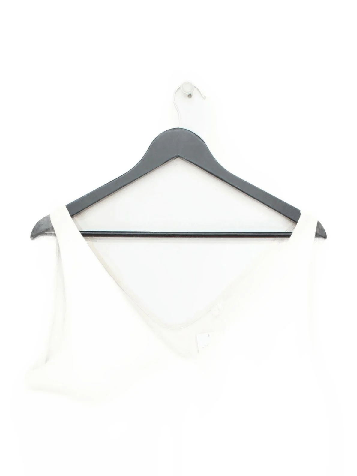 Arket Women's T-Shirt M Cream Lyocell Modal with Cotton Sleeveless V-Neck Basic