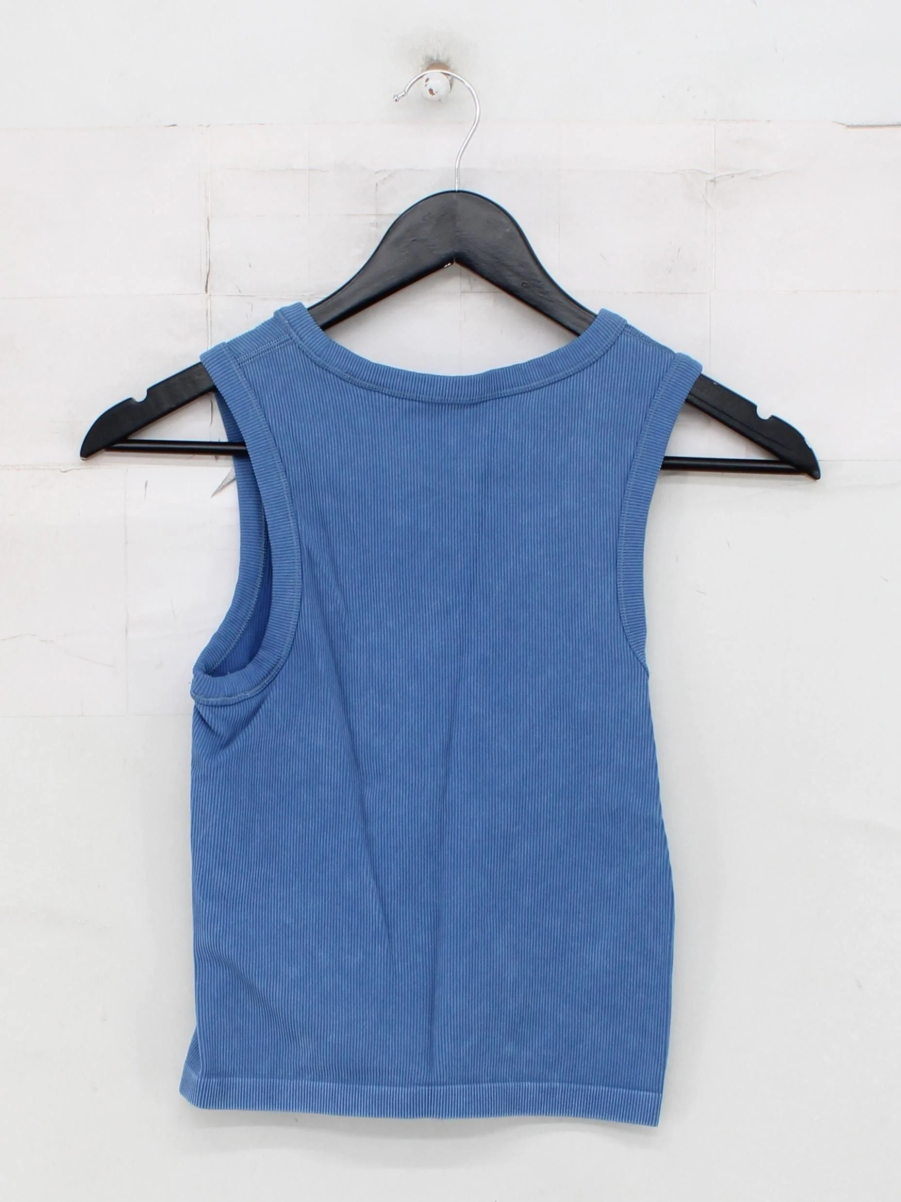 Arket Women's T-Shirt S Blue Polyamide with Elastane Sleeveless Round Neck Basic - Image 2