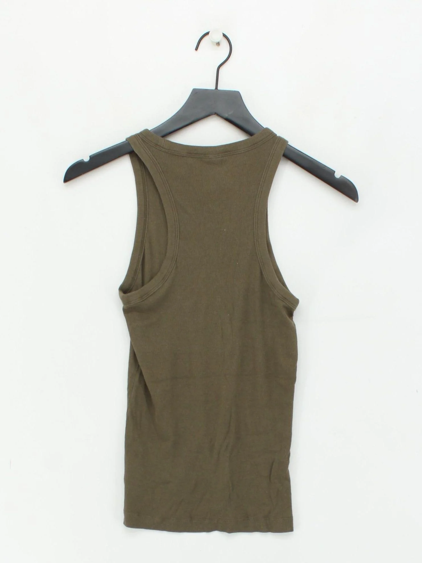 Arket Women's T-Shirt S Green 100% Cotton Sleeveless Round Neck Basic - Image 2
