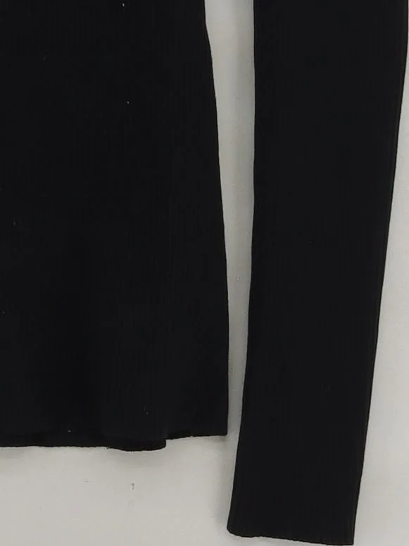 Arket Women's Top S Black Cotton with Polyamide, Elastane Basic - Image 4