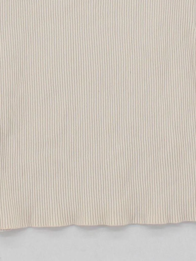 Arket Women's Top S Cream Cotton with Polyamide, Elastane Basic - Image 4