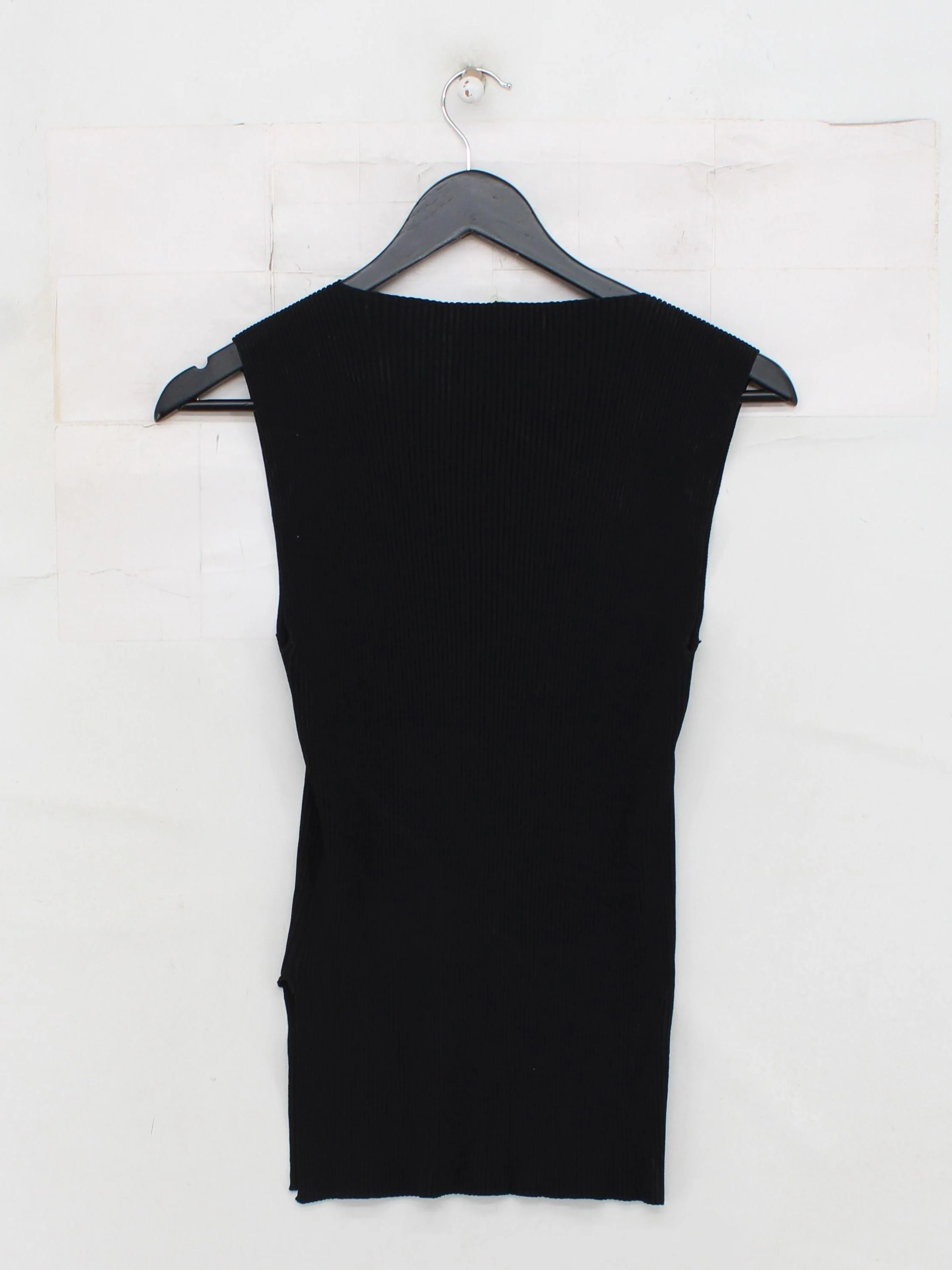 Arket Women's Top XS Black Viscose with Polyester Sleeveless Round Neck Basic - Image 2