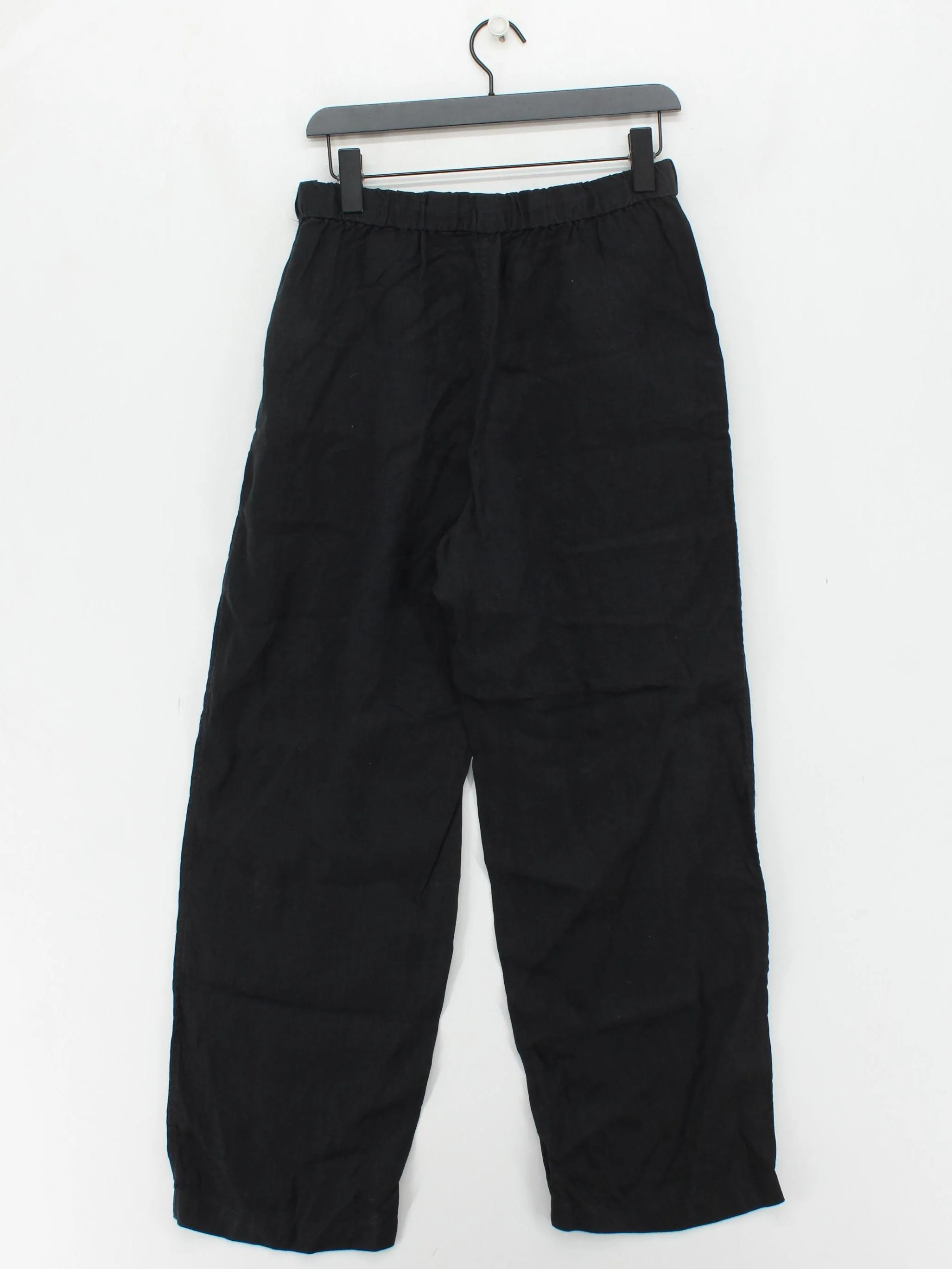 Arket Women's Trousers M Black 100% Linen Wide-Leg Sweatpants - Image 2
