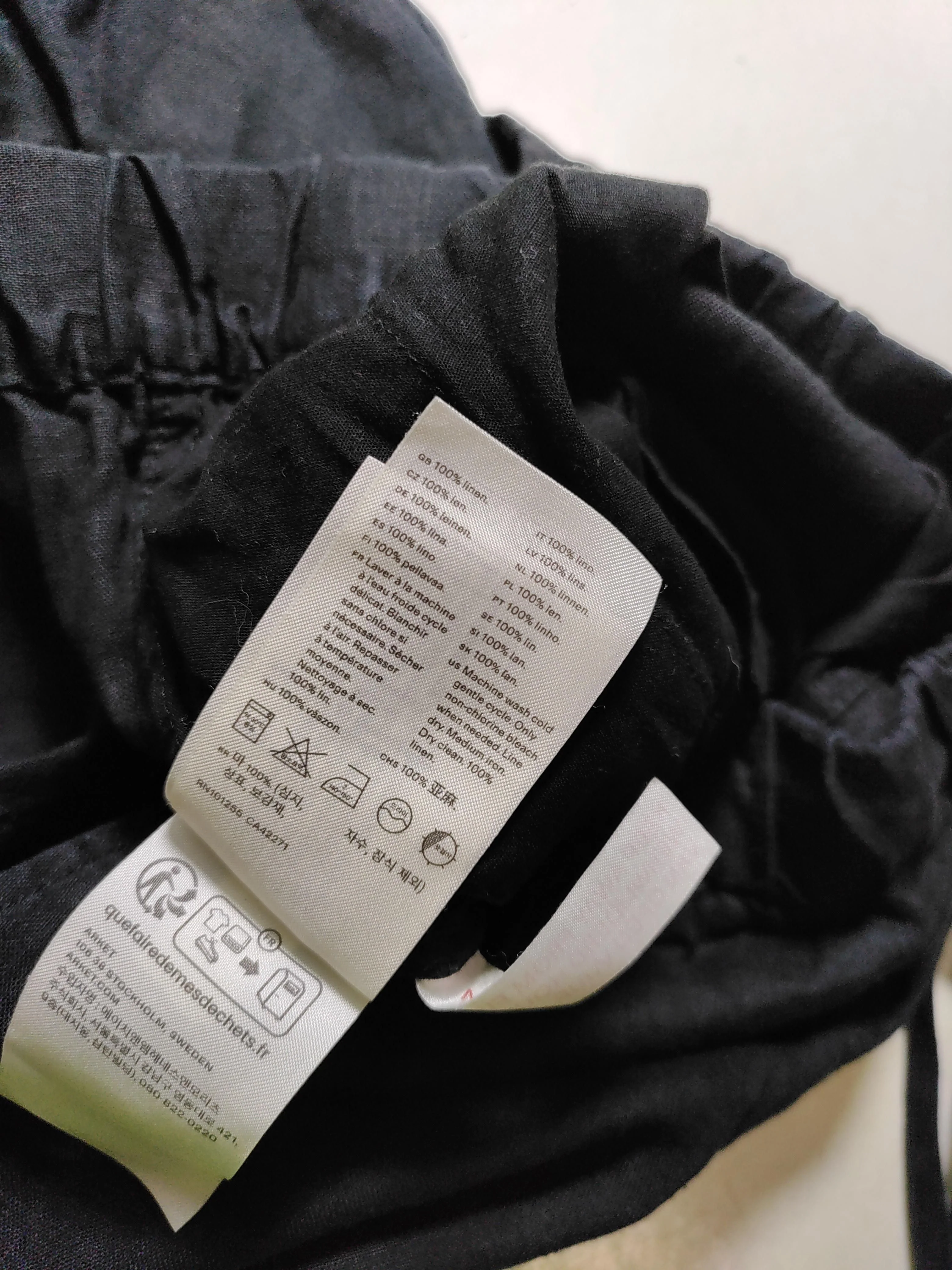 Arket Women's Trousers M Black 100% Linen Wide-Leg Sweatpants - Image 6