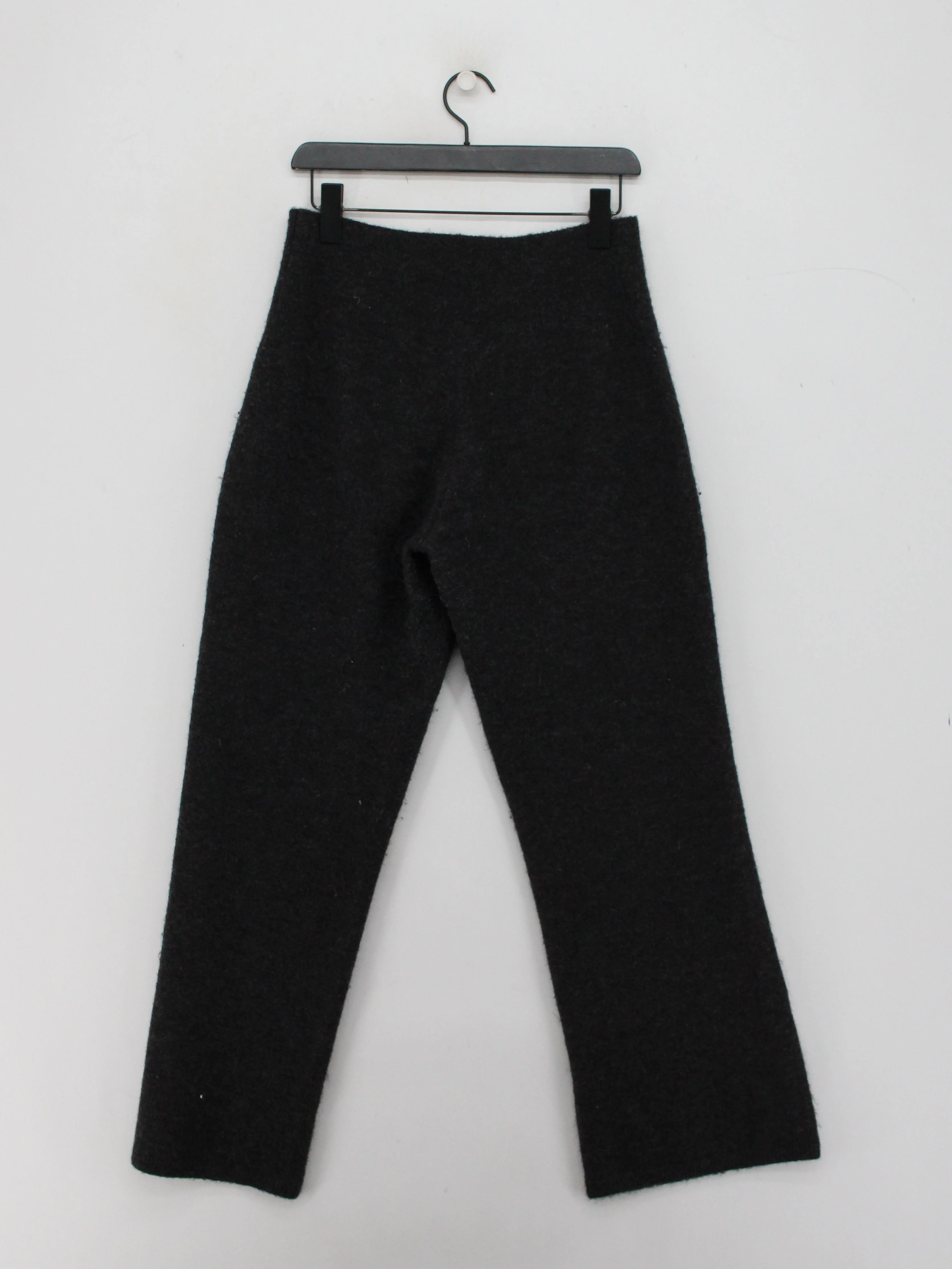 Arket Women's Trousers M Black Polyester with Wool, Elastane Wide-Leg Sweatpants - Image 2