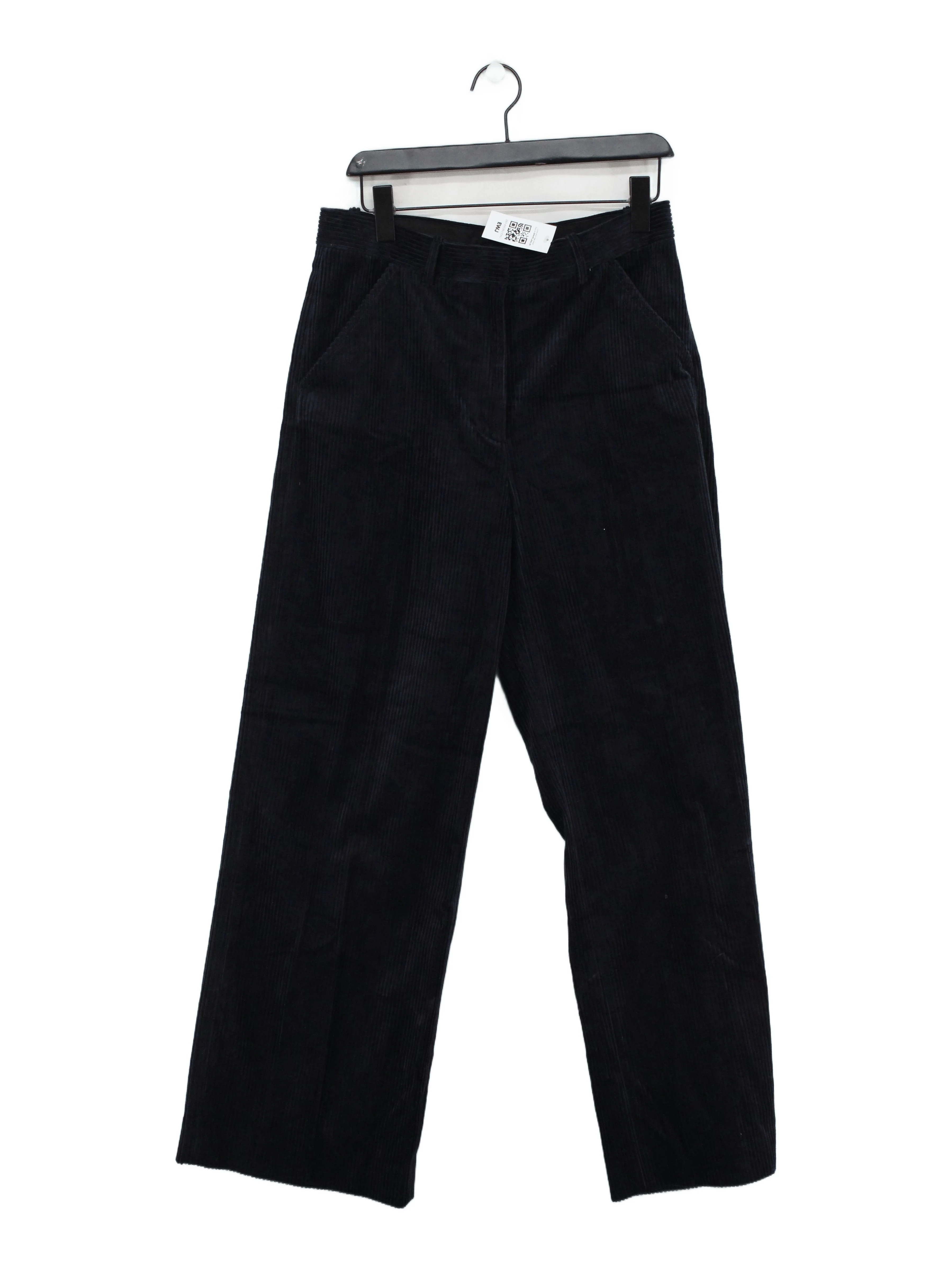 Arket Women's Trousers M Blue 100% Cotton Wide-Leg Chino