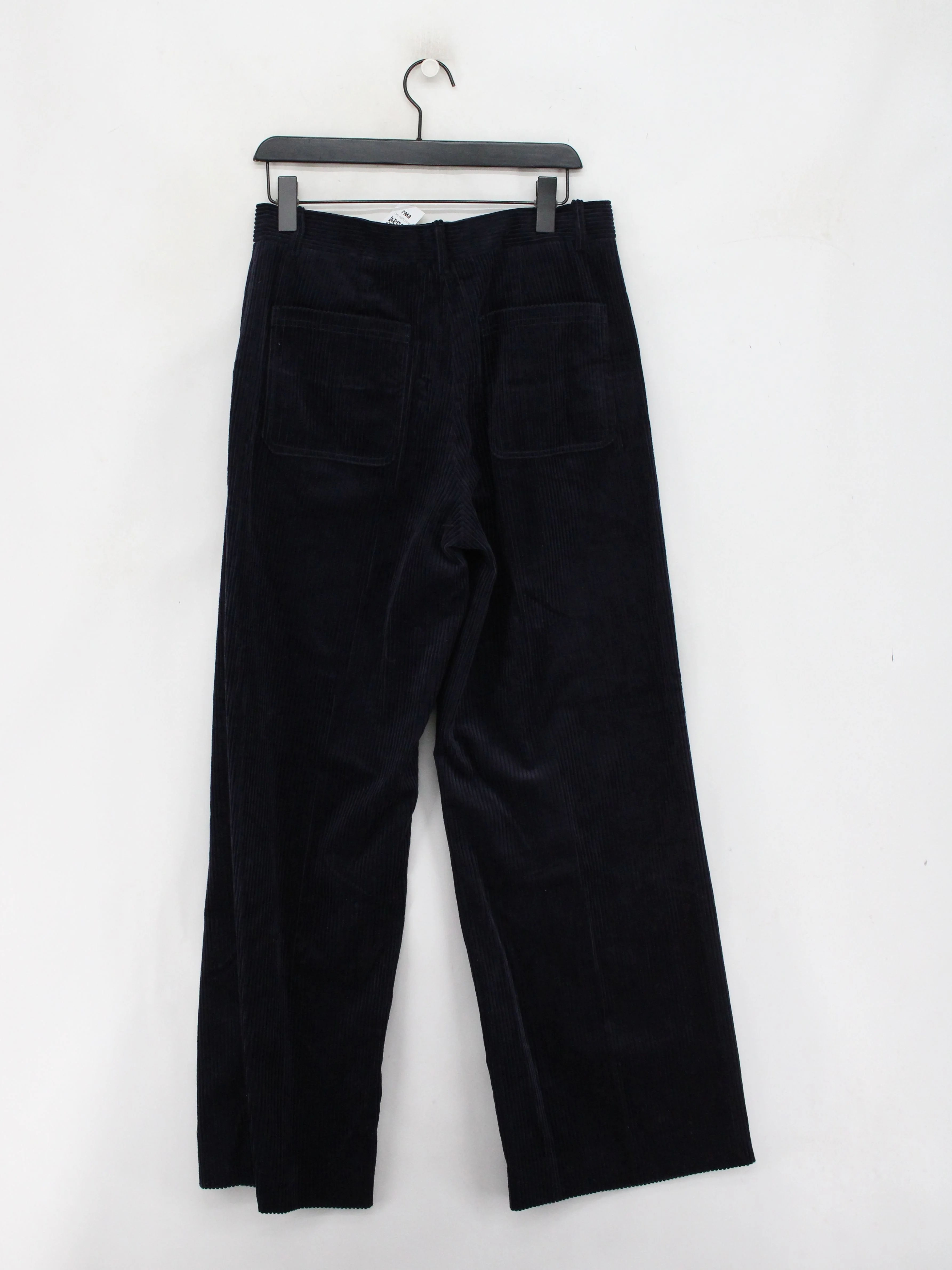 Arket Women's Trousers M Blue 100% Cotton Wide-Leg Chino - Image 2