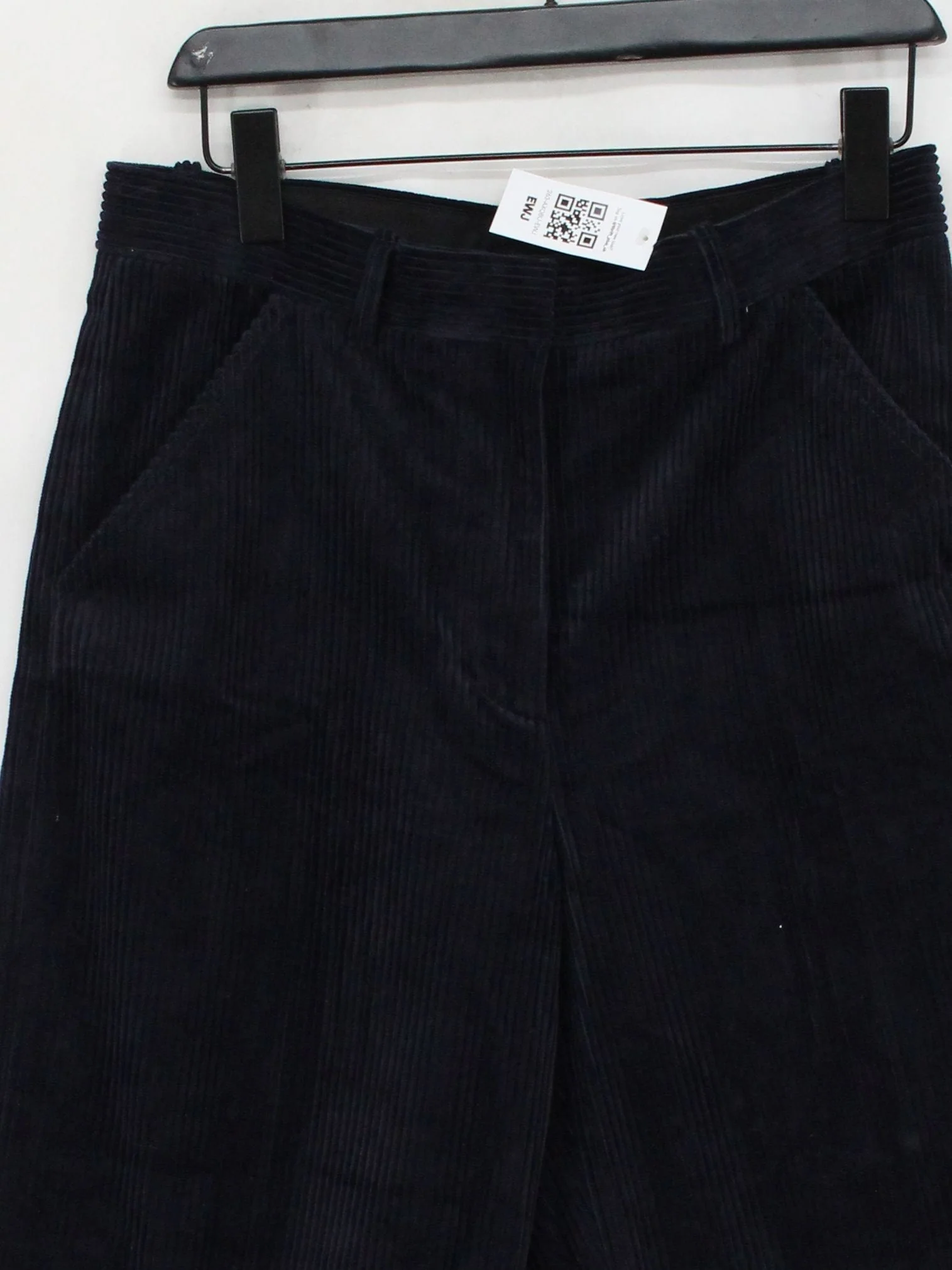 Arket Women's Trousers M Blue 100% Cotton Wide-Leg Chino - Image 3