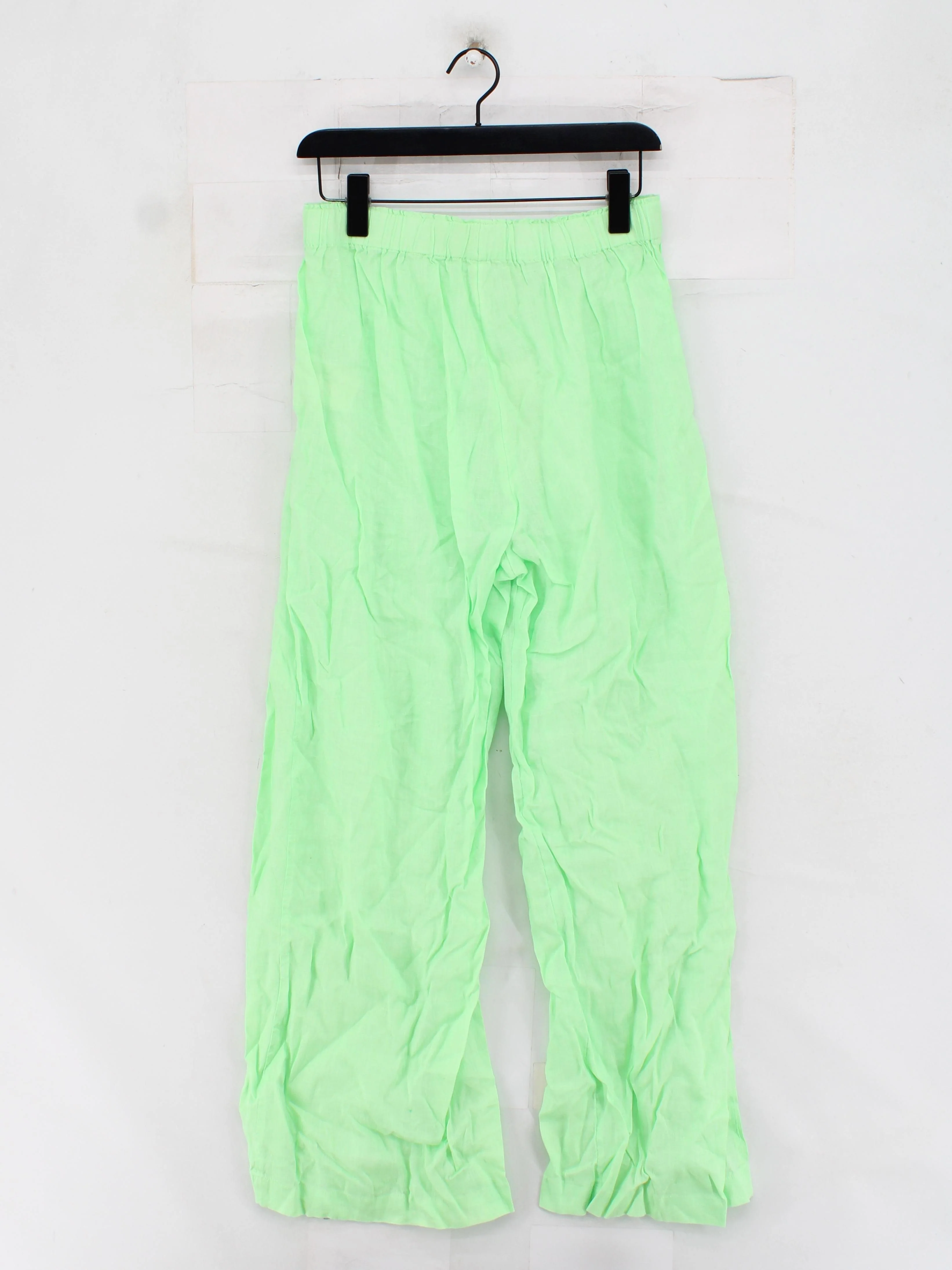 Arket Women's Trousers M Green 100% Linen Wide-Leg Sweatpants New with tags - Image 2