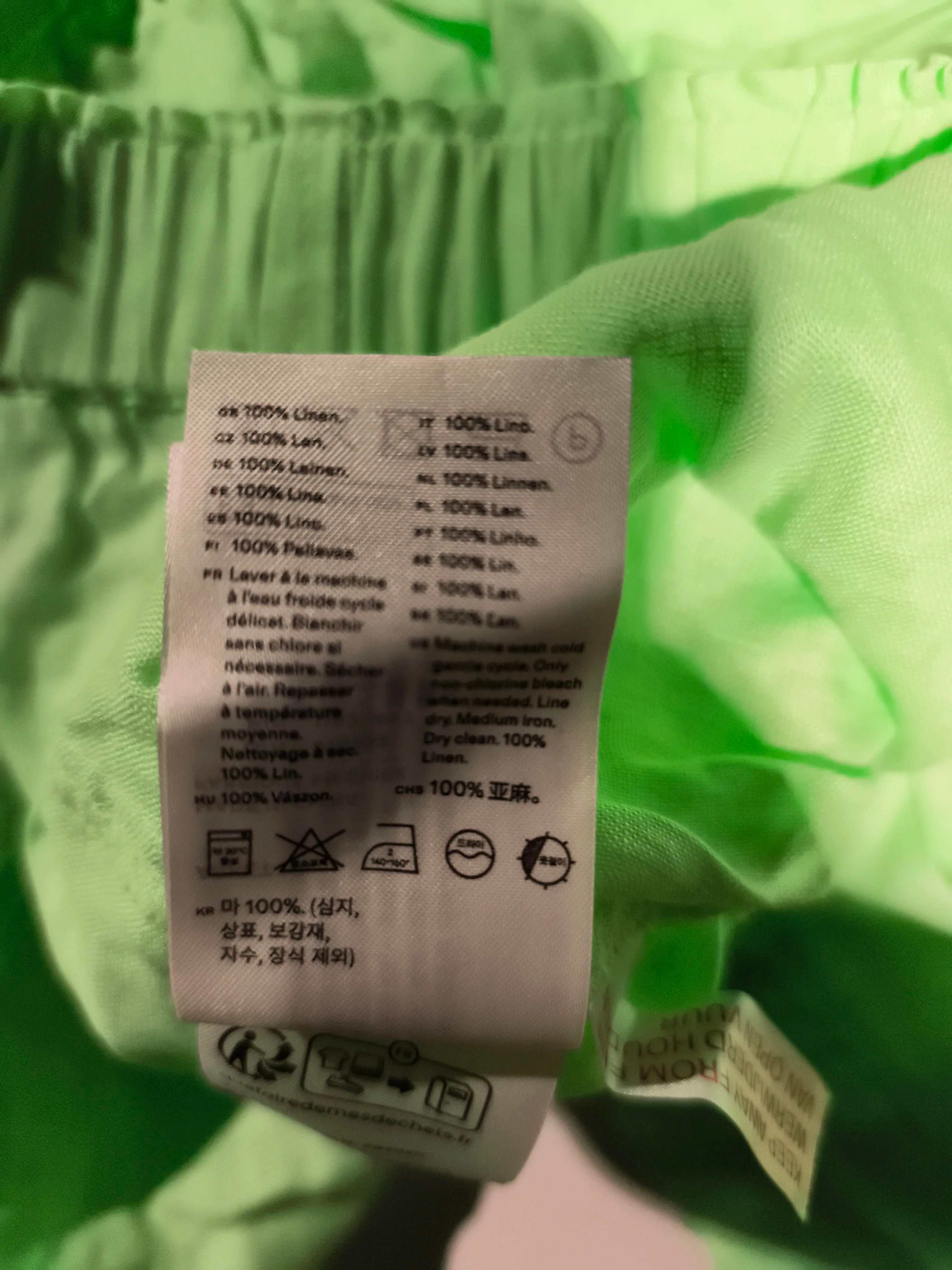 Arket Women's Trousers M Green 100% Linen Wide-Leg Sweatpants New with tags - Image 6