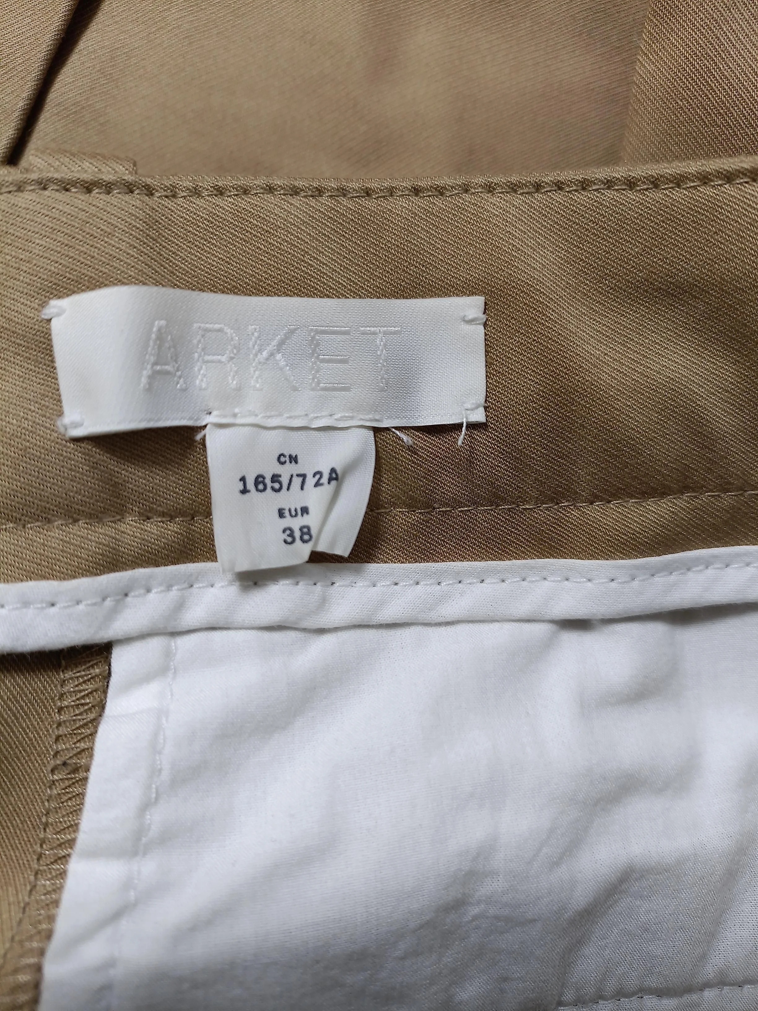 Arket Women's Trousers UK 10 Tan Cotton with Elastane Straight Chino - Image 5