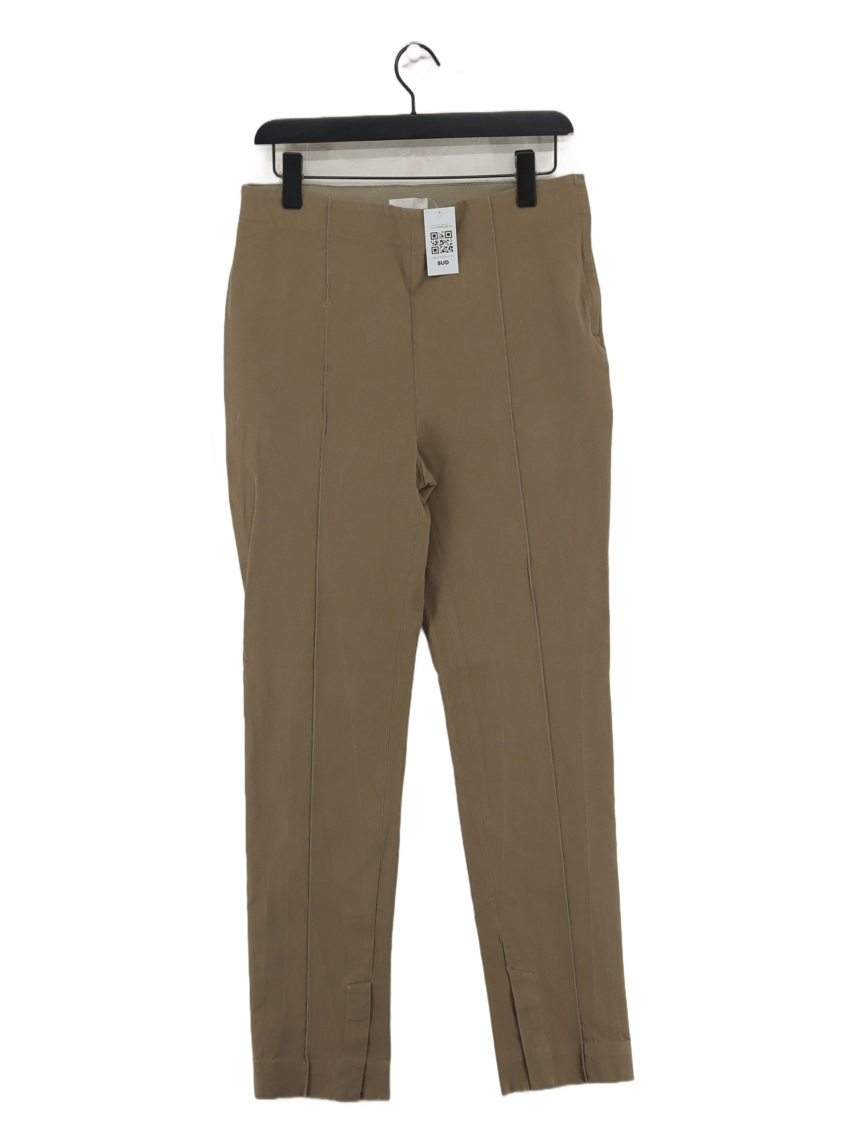 Arket Women's Trousers UK 16 Tan Cotton with Elastane Tapered Chino