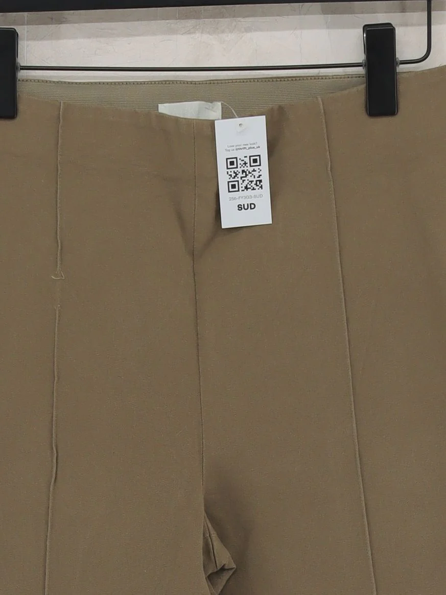 Arket Women's Trousers UK 16 Tan Cotton with Elastane Tapered Chino - Image 3