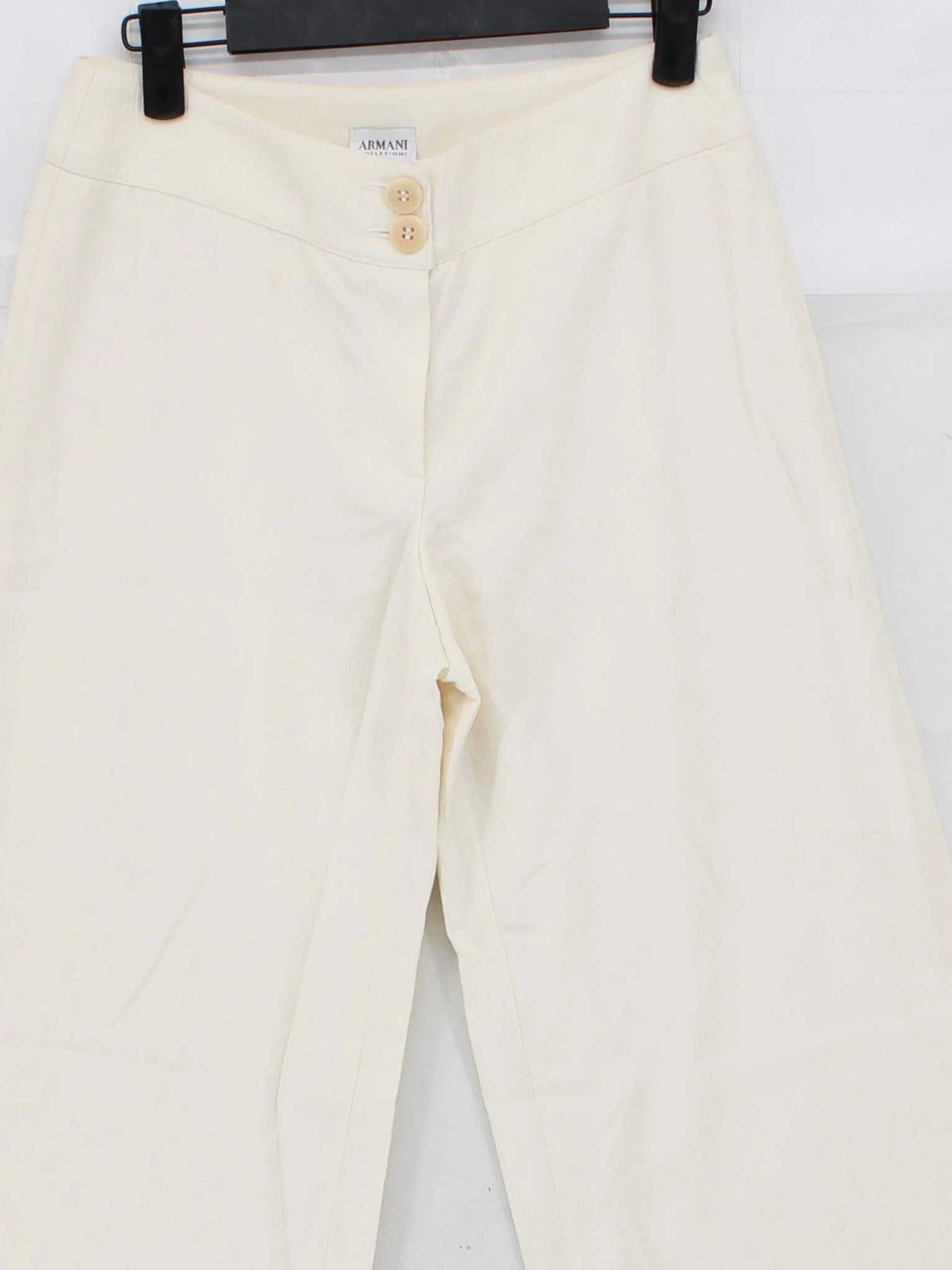 Armani Collezioni Women's Trousers UK 10 Cream Wool - Image 3