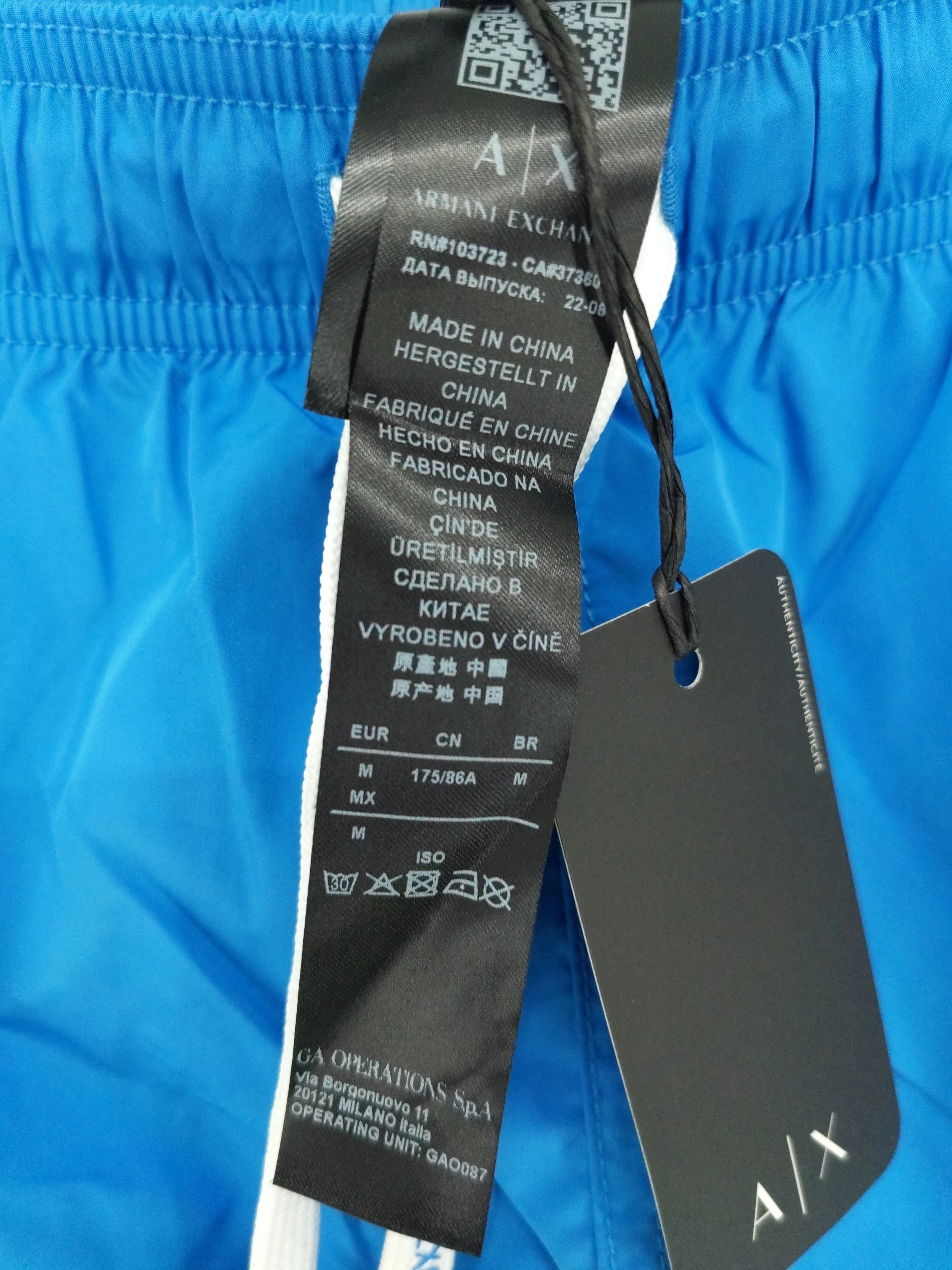Armani Exchange athletic swim trunks in blue RRP £80 - Image 6