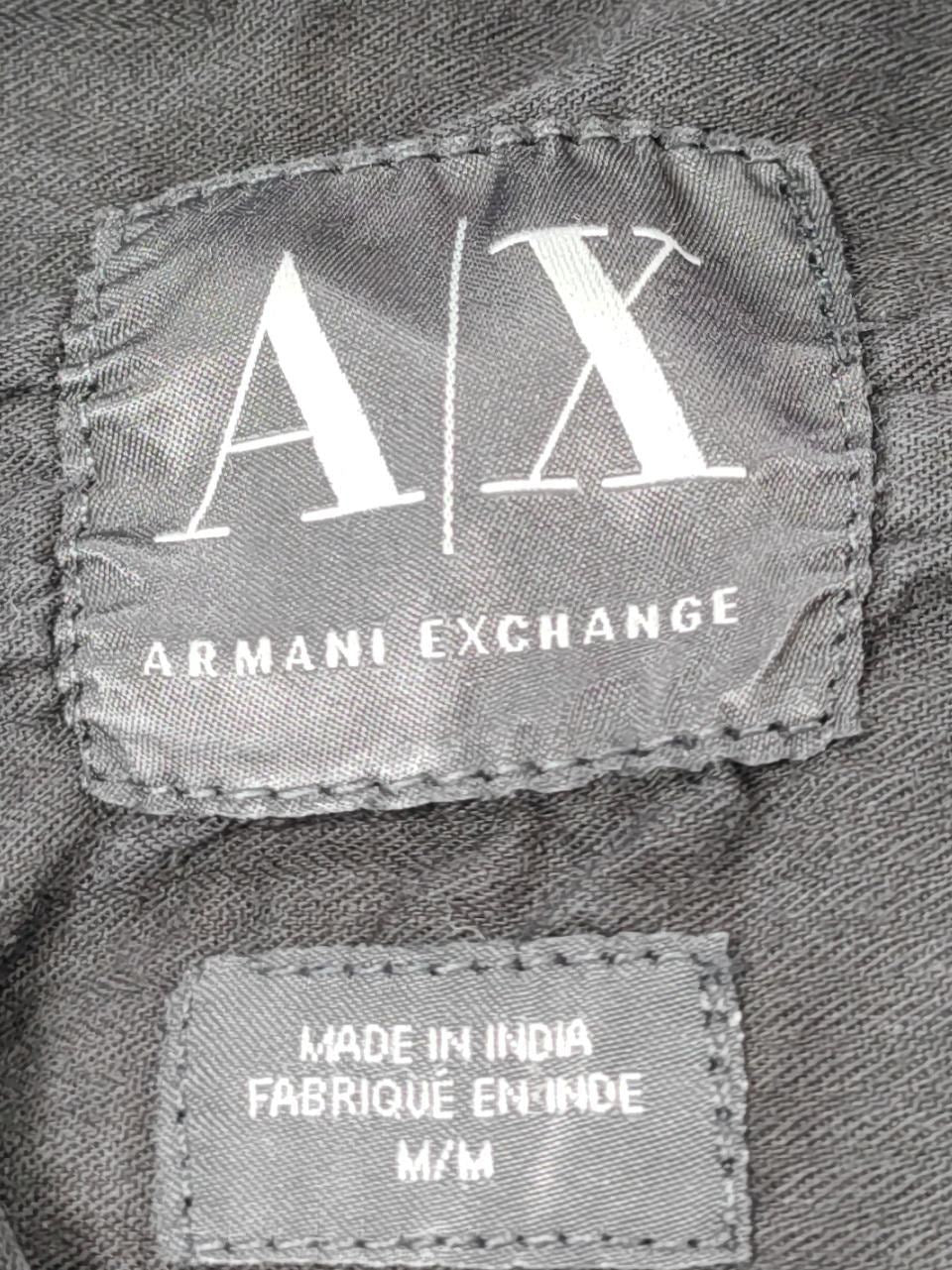 Armani Exchange Men's Shirt M Black 100% Cotton Basic - Image 6