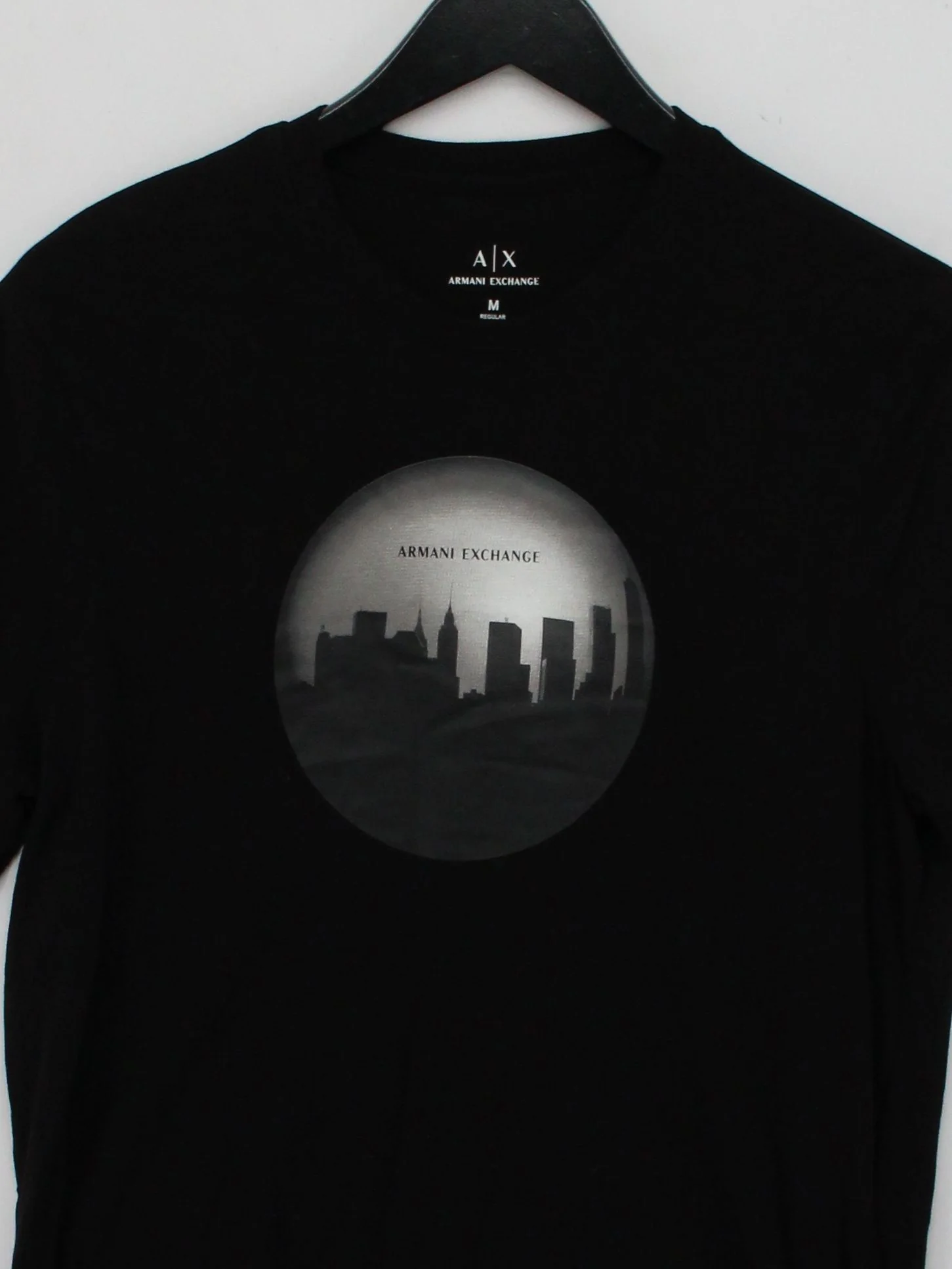 Armani Exchange Men's T-Shirt M Black Graphic 100% Other Basic - Image 3