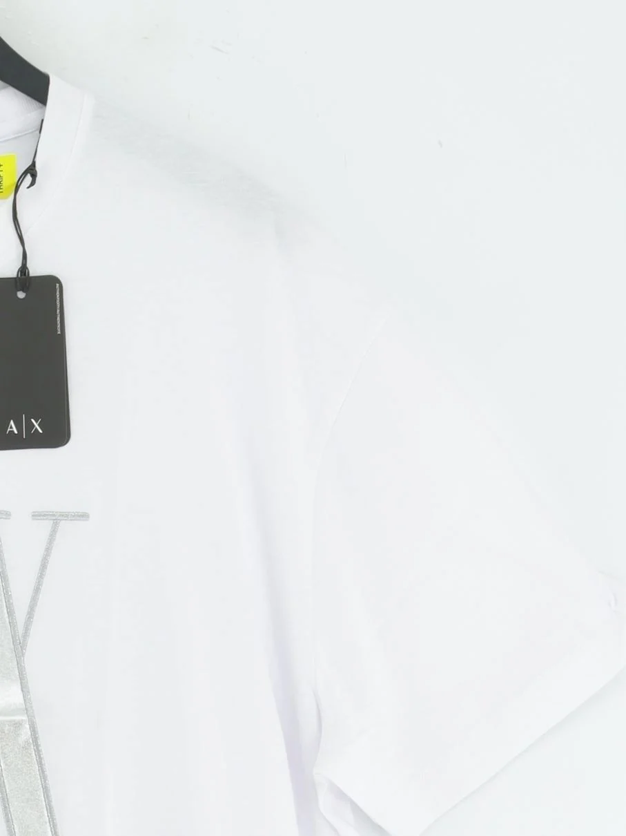 Armani Exchange Women's T-Shirt XL White 100% Cotton Basic New with tags - Image 4