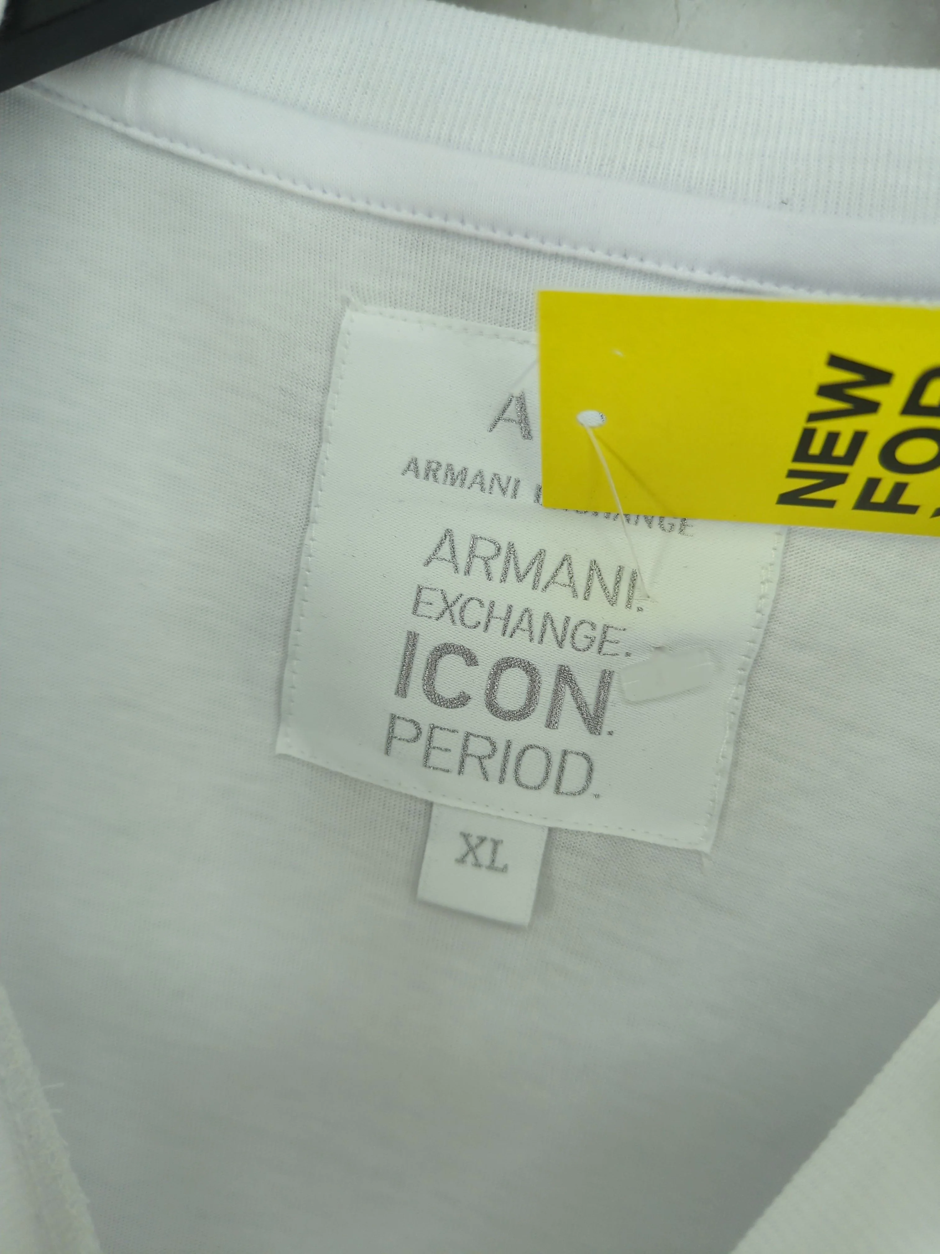 Armani Exchange Women's T-Shirt XL White 100% Cotton Basic New with tags - Image 5