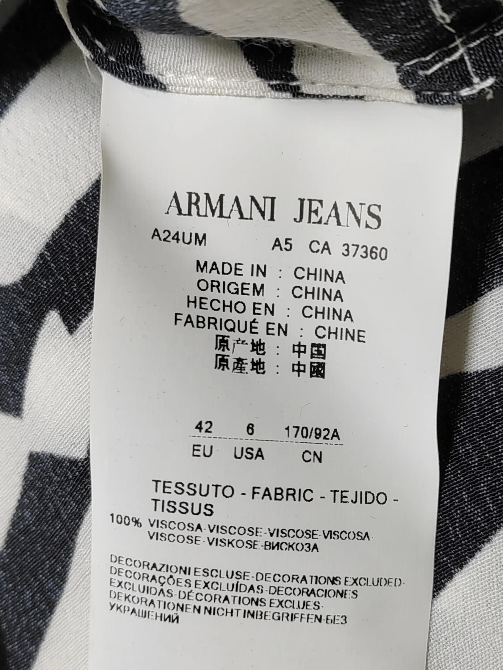Armani Jeans T-Shirt Mini Dress UK14 in Multi - Image 6