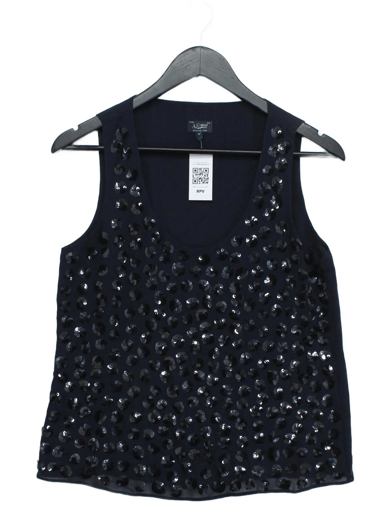 Armani Jeans Women's T-Shirt UK 12 Blue 100% Other Sleeveless Round Neck Basic