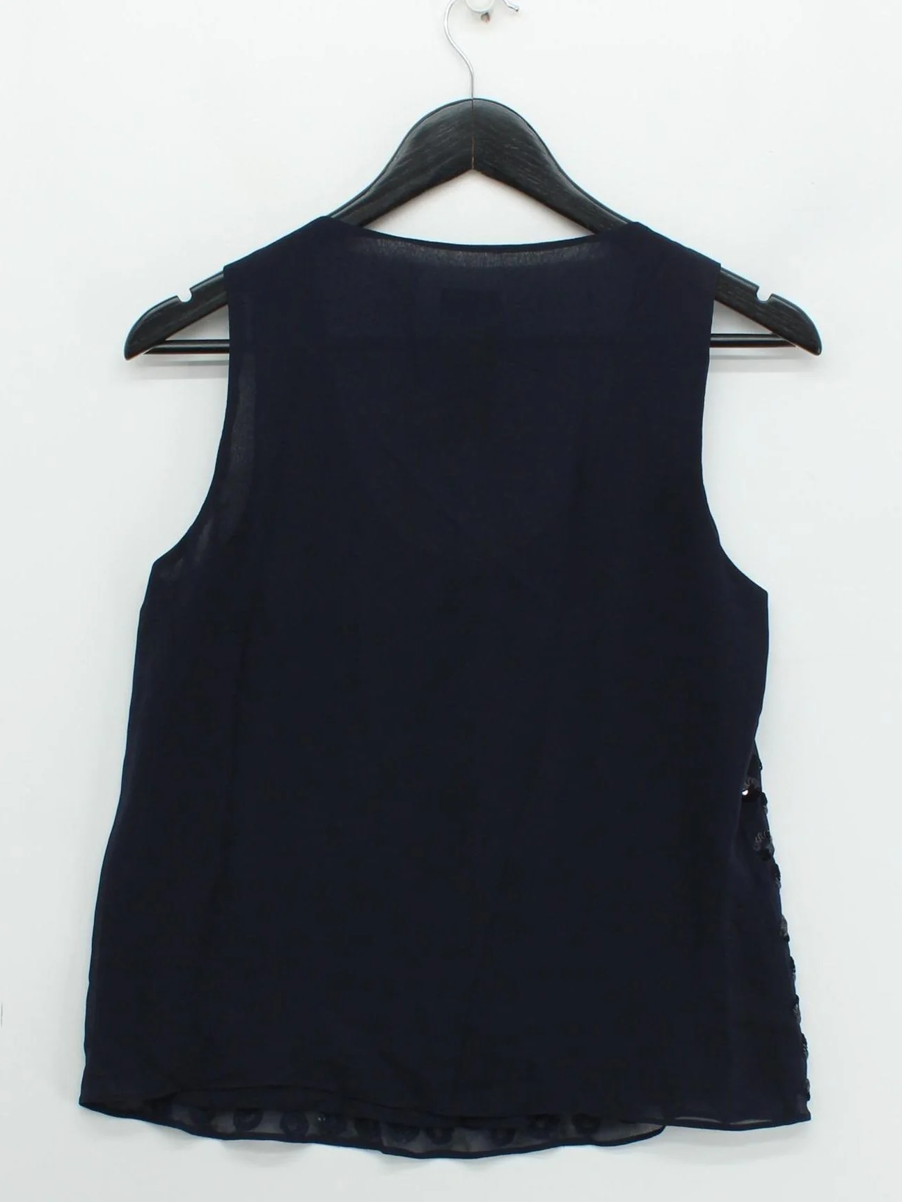Armani Jeans Women's T-Shirt UK 12 Blue 100% Other Sleeveless Round Neck Basic - Image 2
