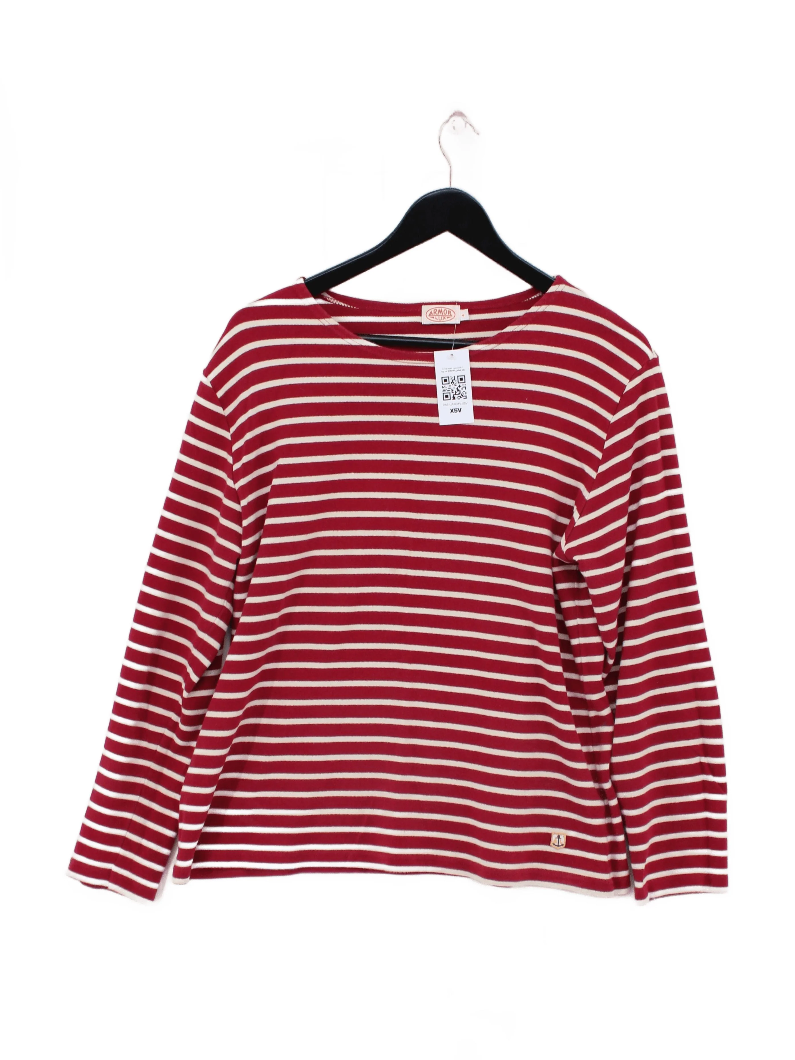 Armor Lux Men's T-Shirt M Red Striped 100% Cotton Basic