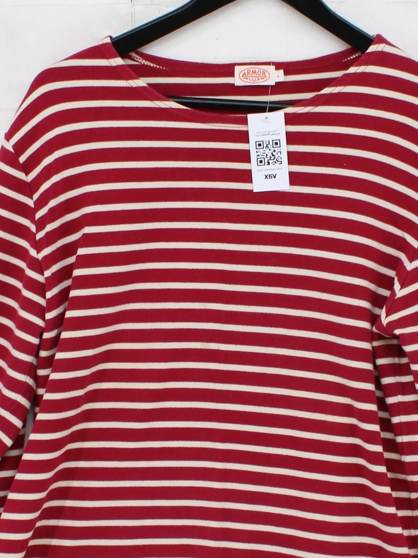 Armor Lux Men's T-Shirt M Red Striped 100% Cotton Basic - Image 3