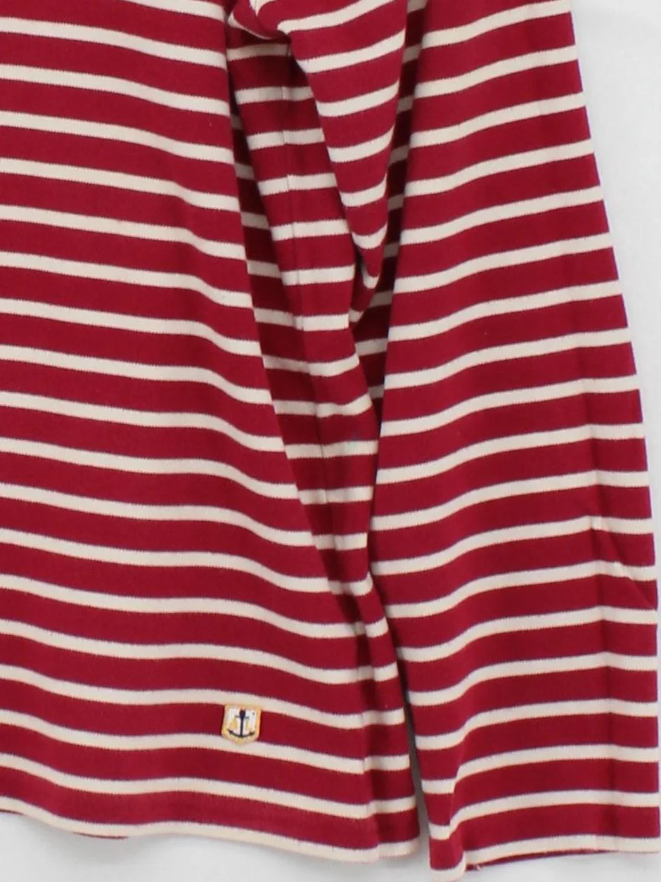 Armor Lux Men's T-Shirt M Red Striped 100% Cotton Basic - Image 4