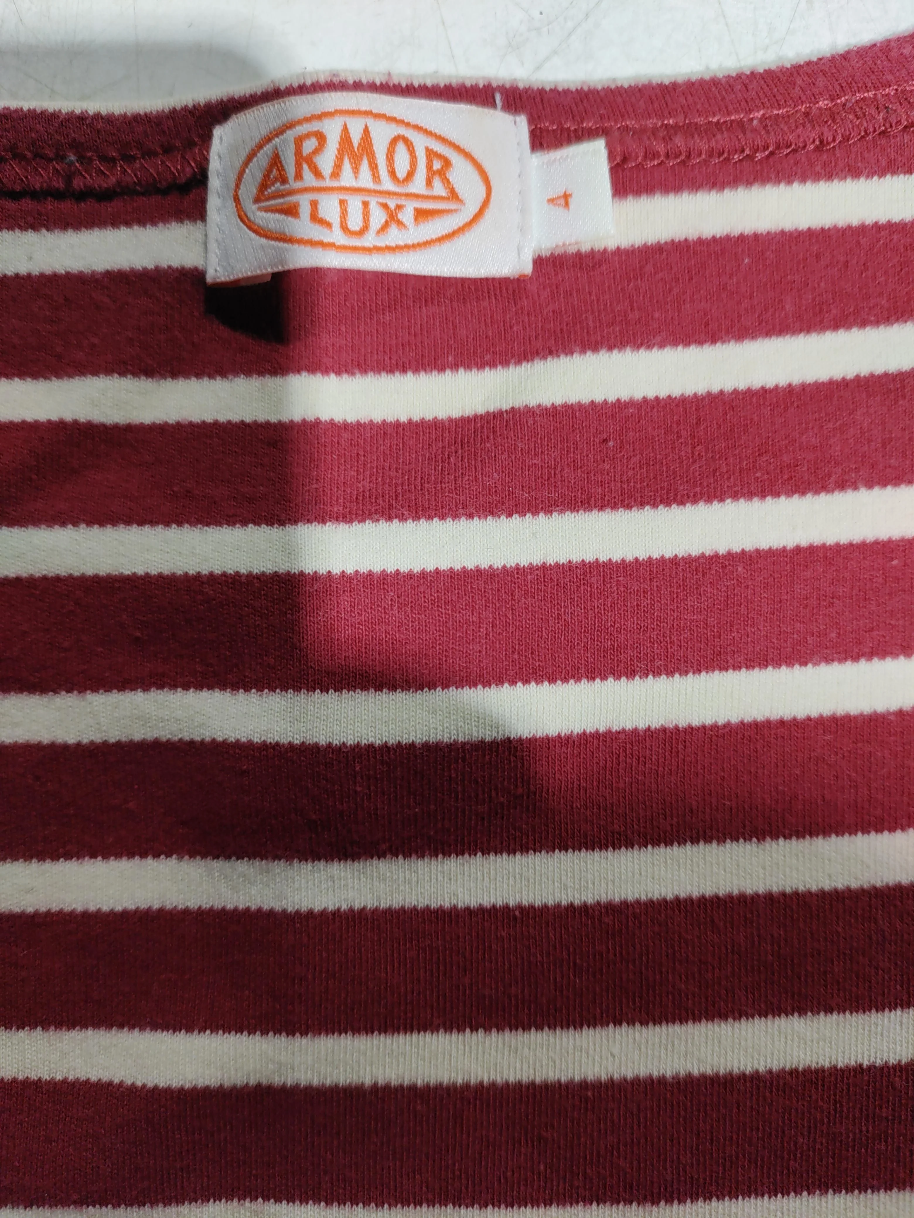 Armor Lux Men's T-Shirt M Red Striped 100% Cotton Basic - Image 7