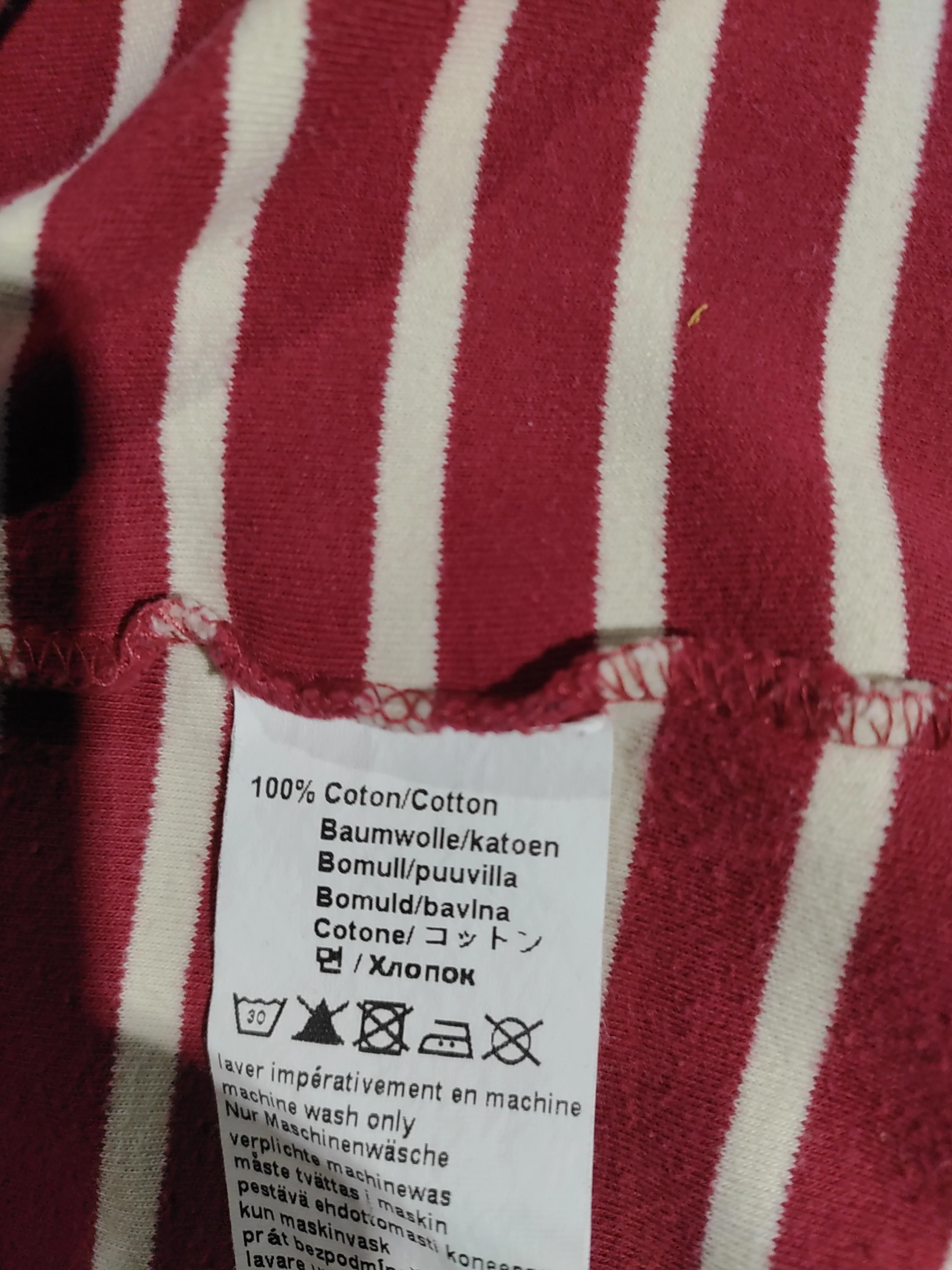 Armor Lux Men's T-Shirt M Red Striped 100% Cotton Basic - Image 8