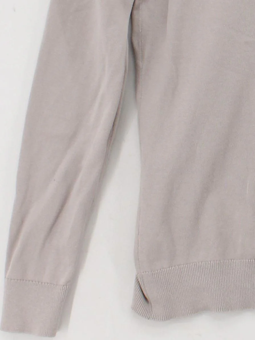 Arne Men's Jumper S Cream 100% Cotton Crew Neck Pullover - Image 4