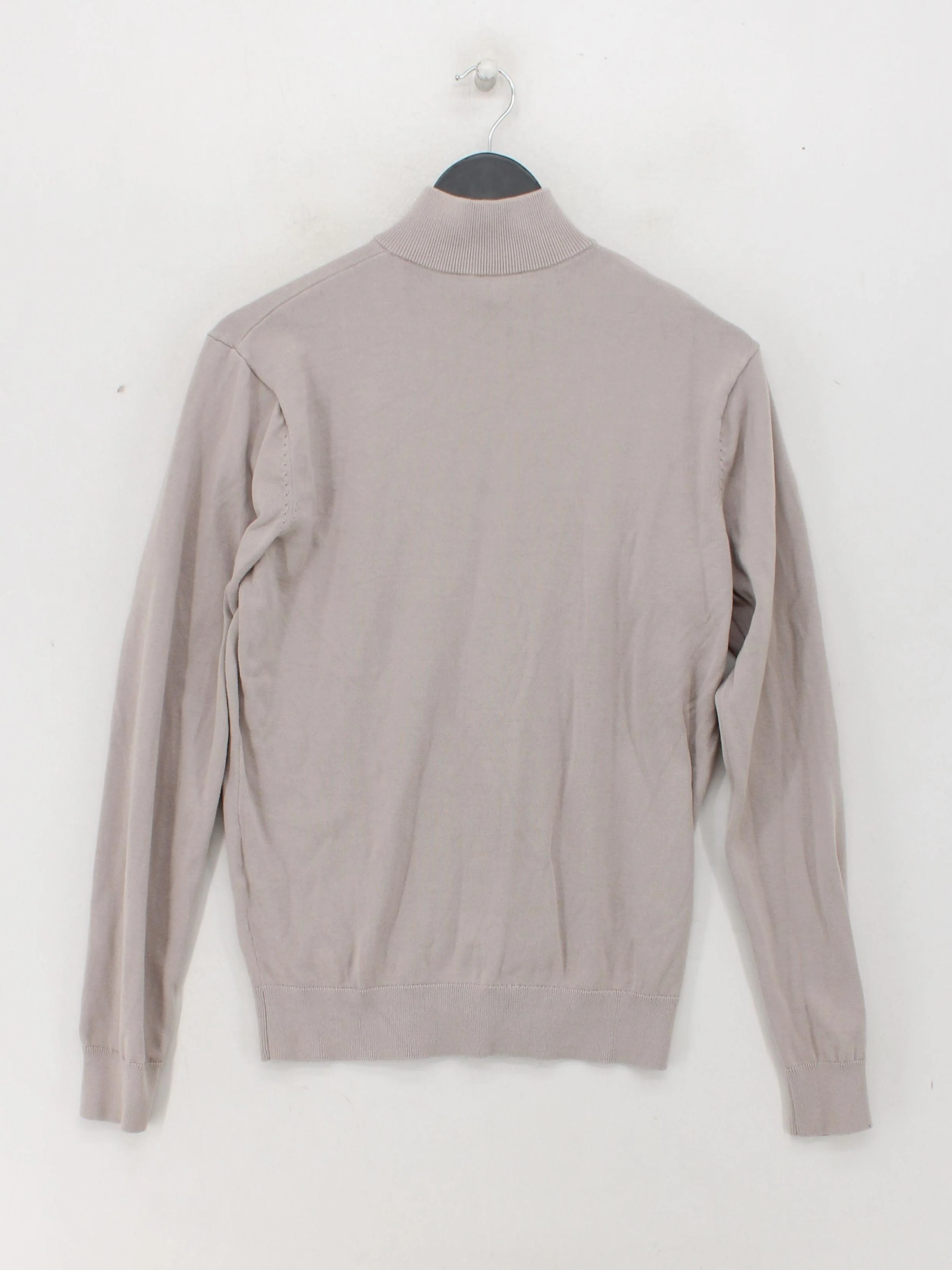 Arne Men's Jumper S Tan 100% Cotton Mock Neck Pullover - Image 2