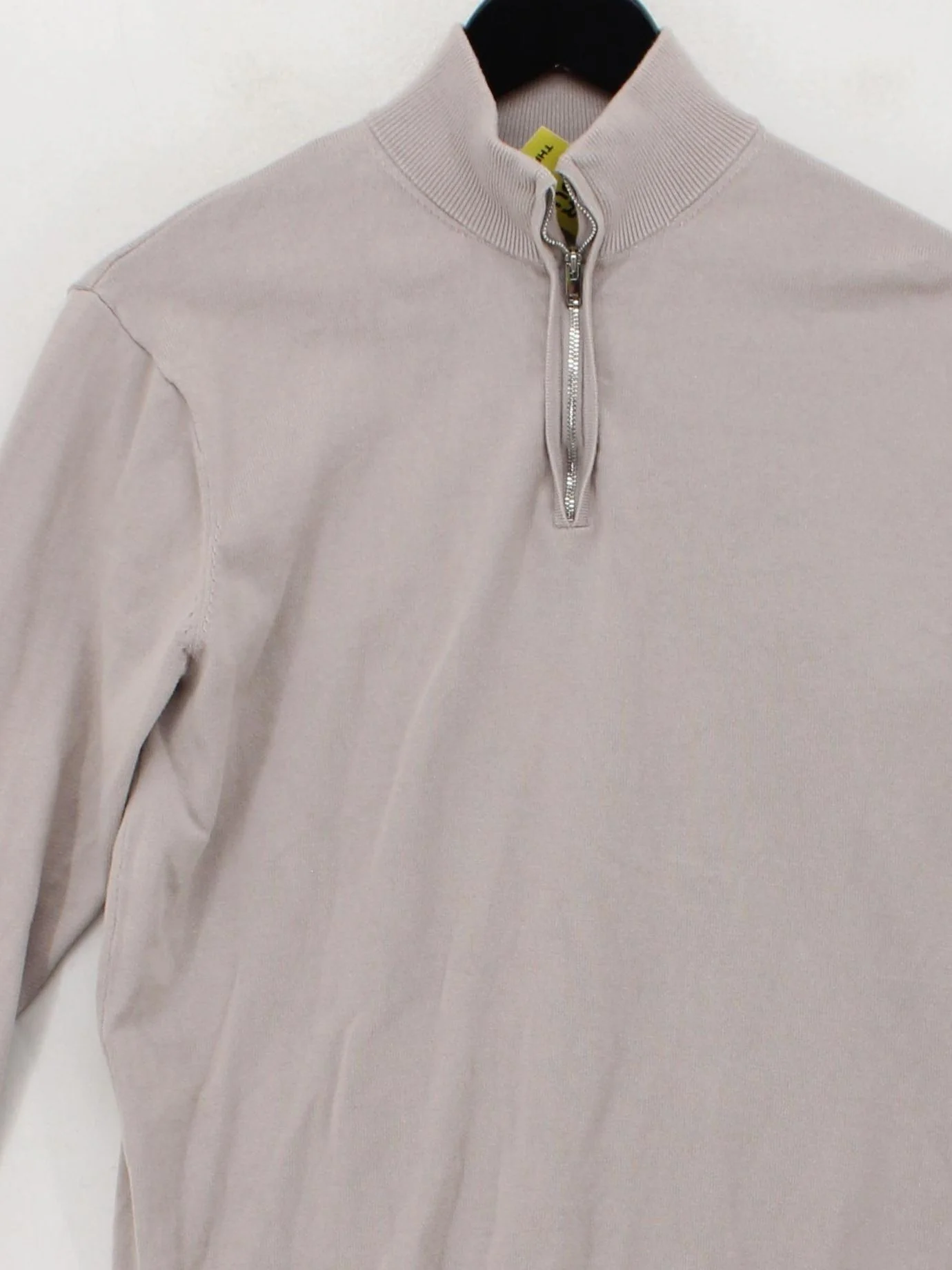 Arne Men's Jumper S Tan 100% Cotton Mock Neck Pullover - Image 3