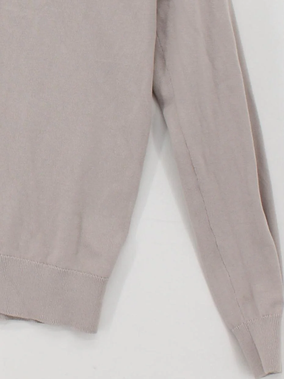 Arne Men's Jumper S Tan 100% Cotton Mock Neck Pullover - Image 4