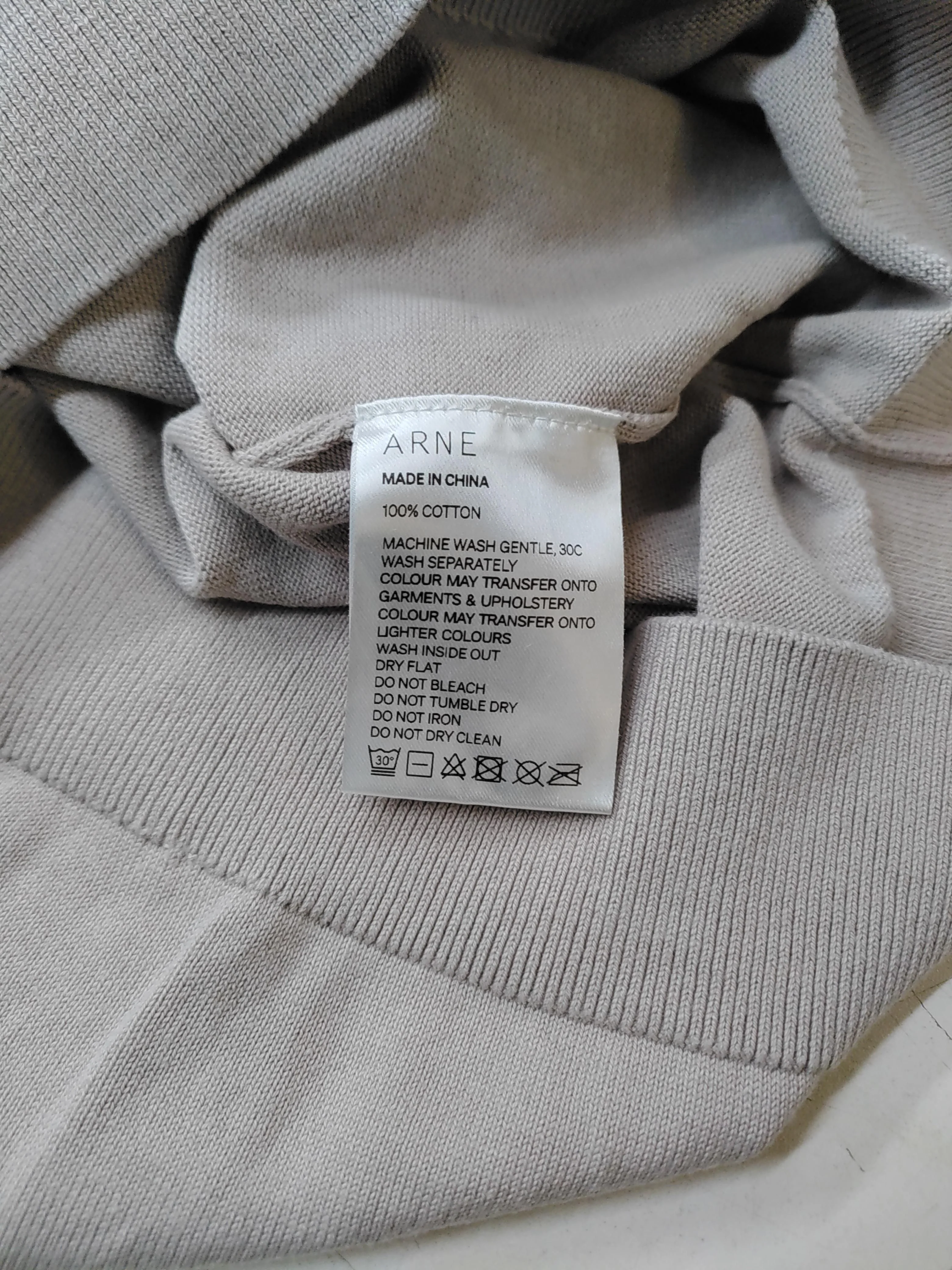 Arne Men's Jumper S Tan 100% Cotton Mock Neck Pullover - Image 6